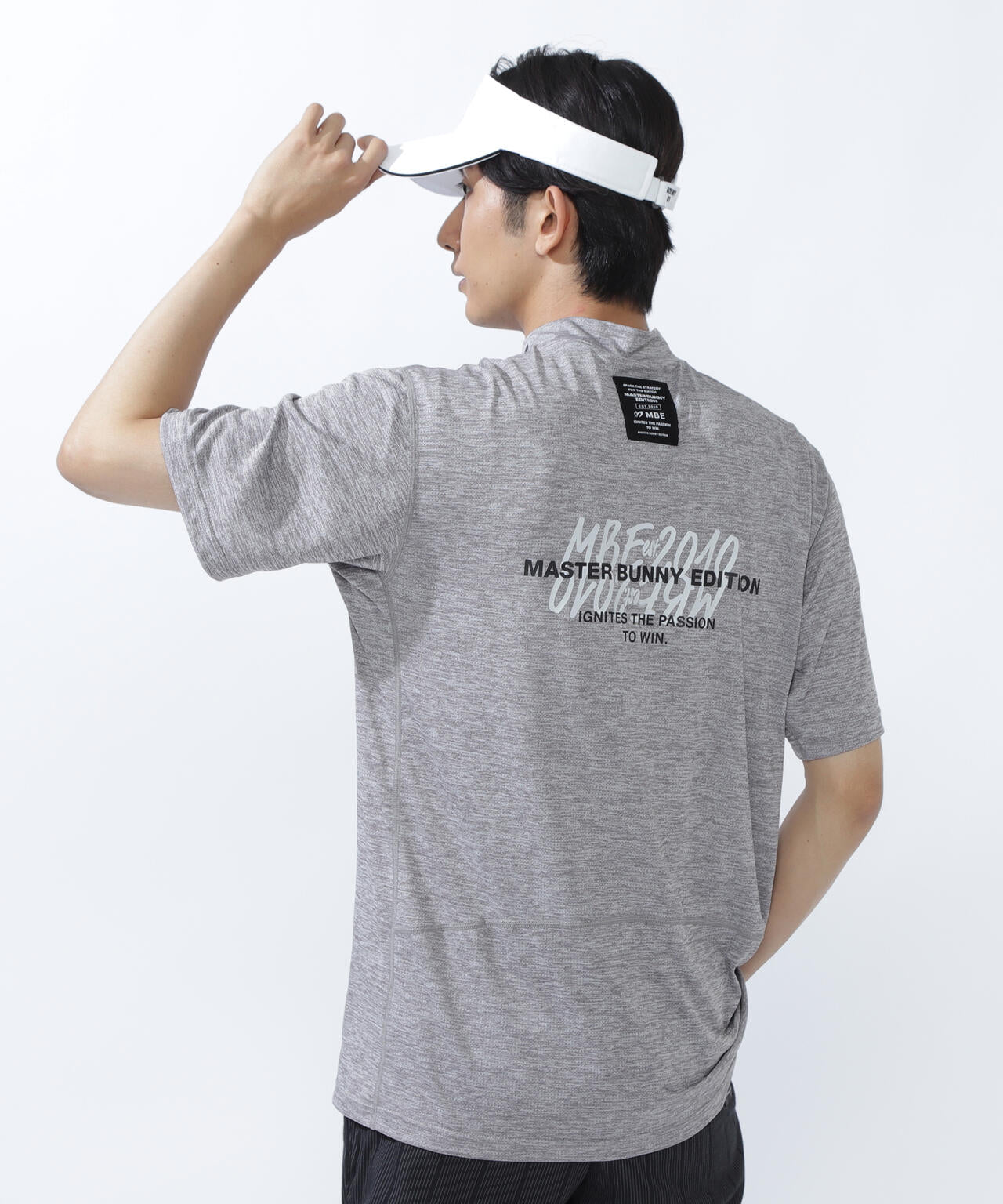 ベアメッシュ半袖モックネックカットソー