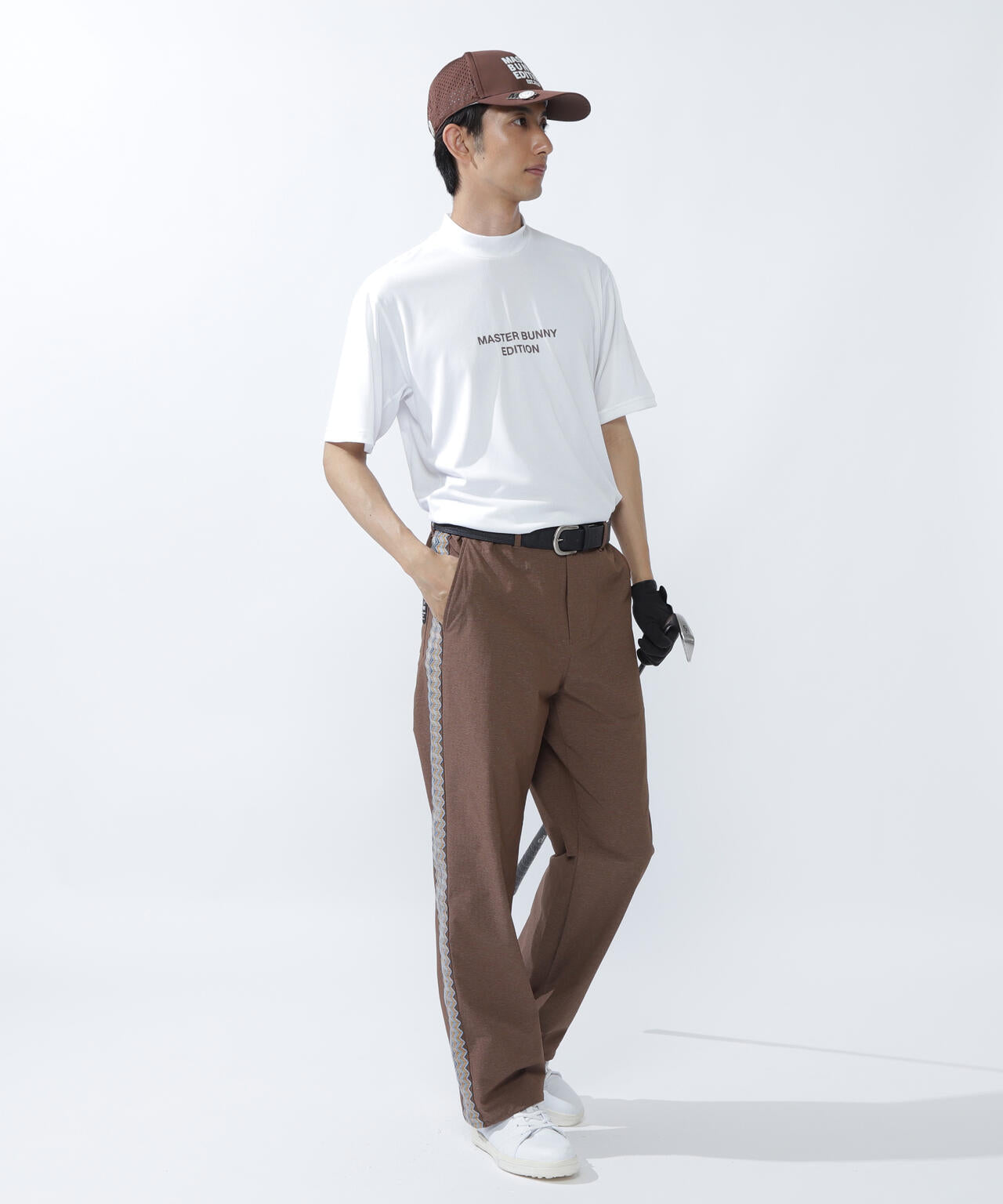 ベアメッシュ半袖モックネックカットソー