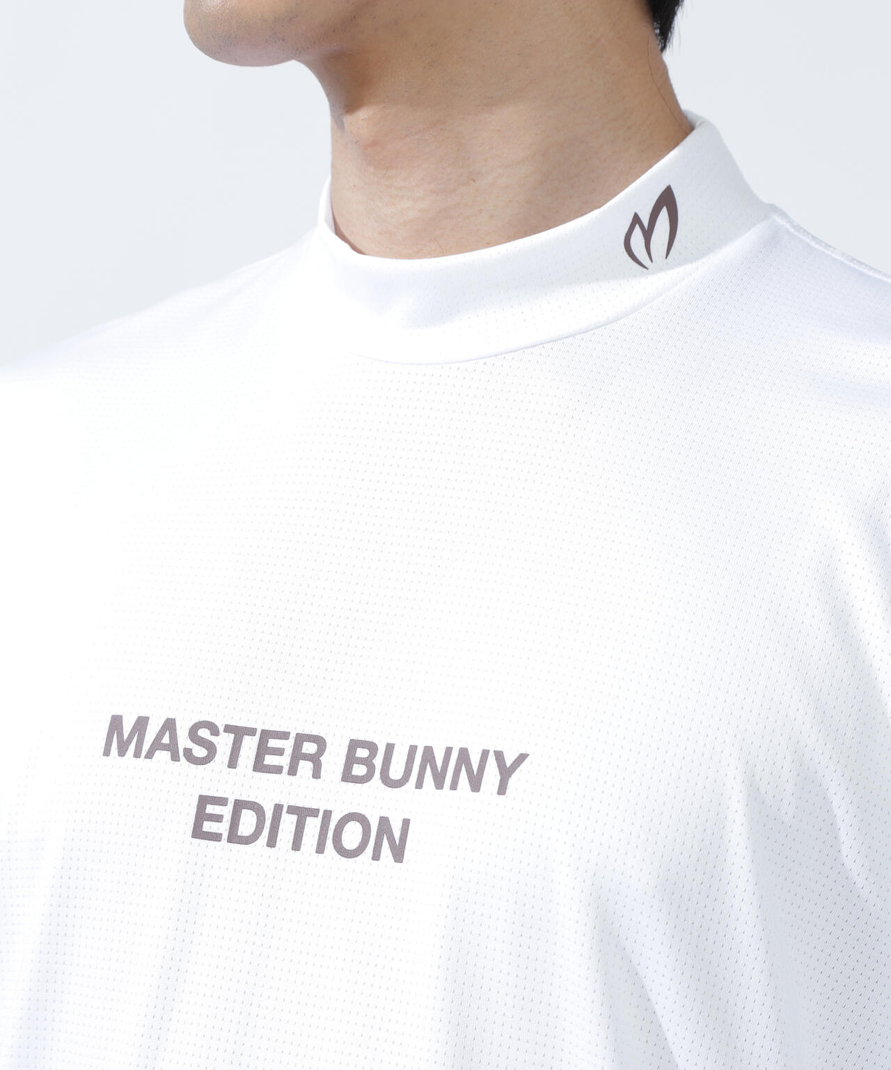 ベアメッシュ半袖モックネックカットソー