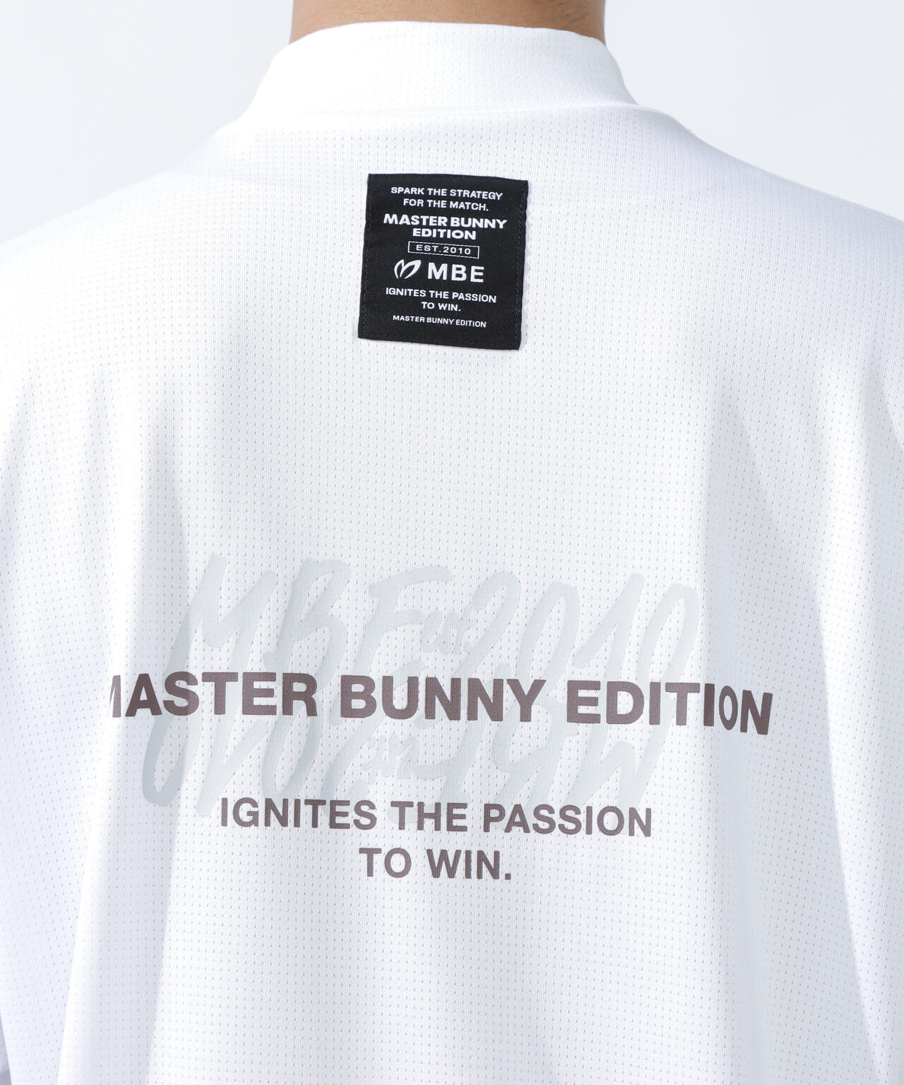 ベアメッシュ半袖モックネックカットソー