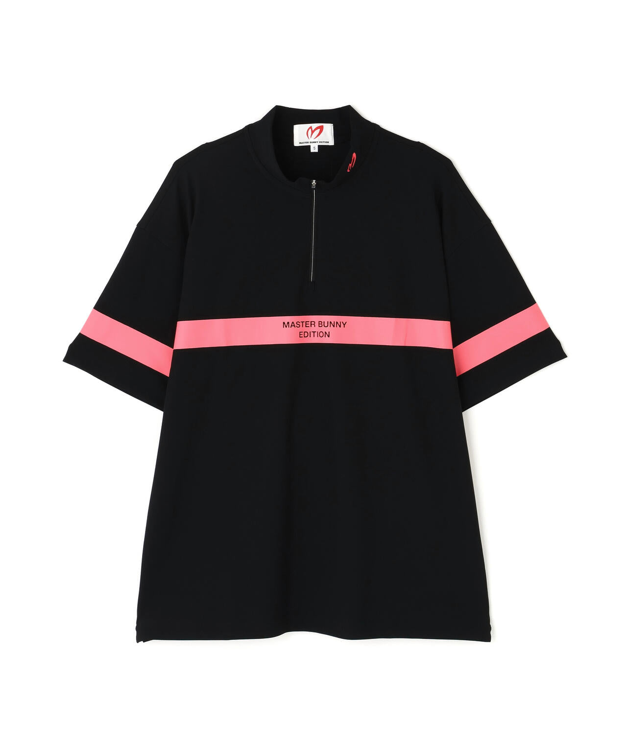 フルダルメッシュ半袖ハーフジップアップカットソー