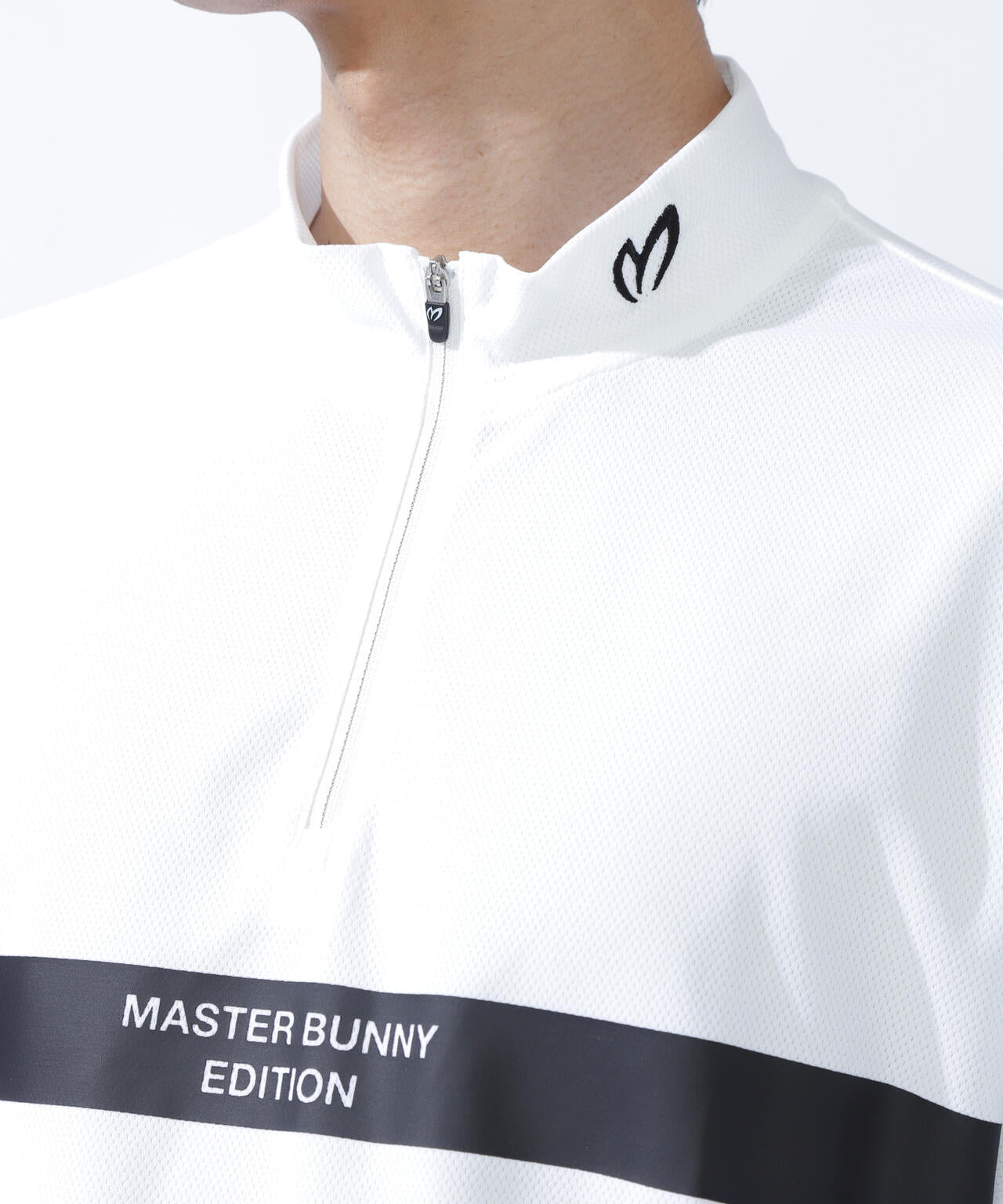 フルダルメッシュ半袖ハーフジップアップカットソー