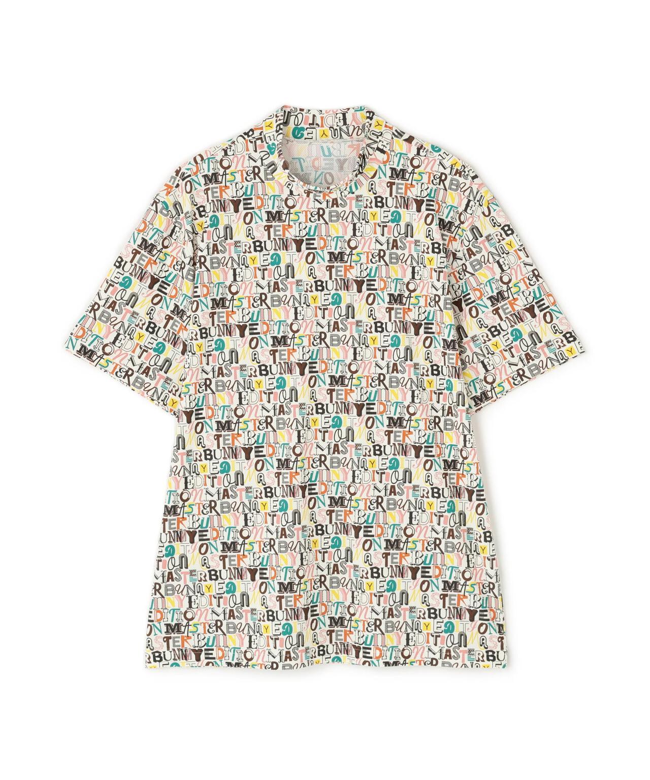 4WAYナイロントリコットマルチロゴプリント半袖モックネックカットソー