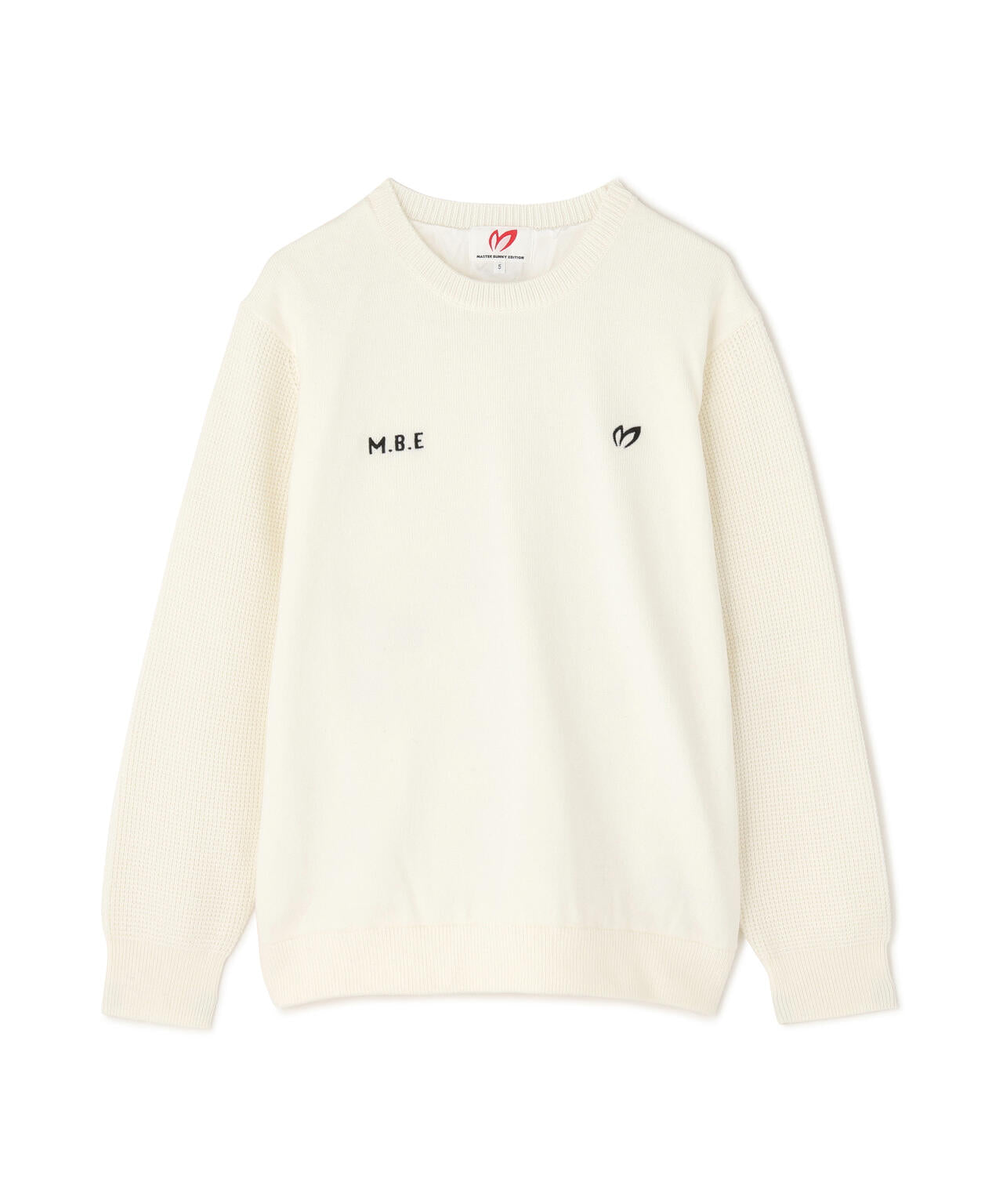 裏付きクルーネックニットプルオーバー