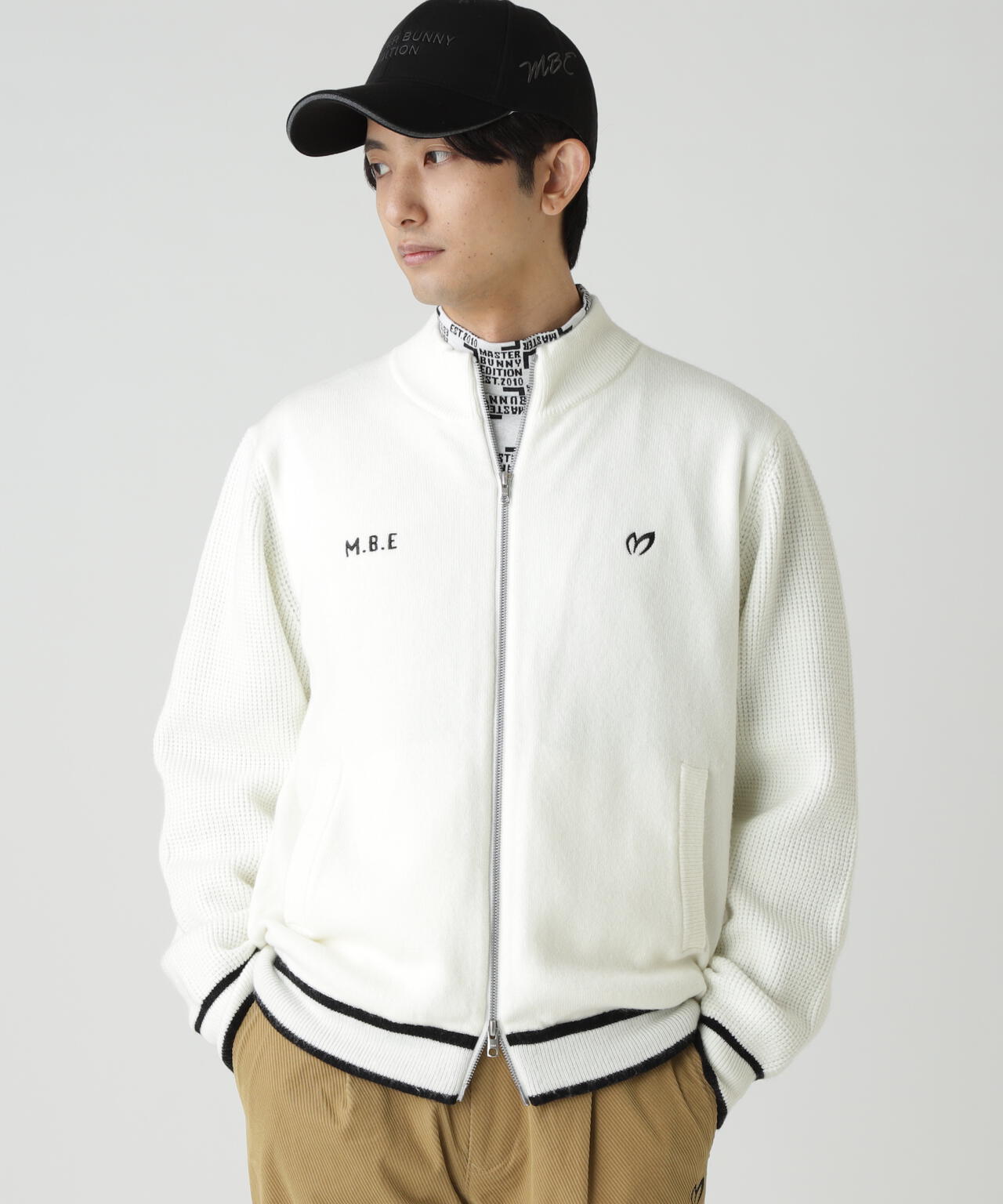 【新品未使用】マスターバニーエディション　ジップアップブルゾン 裏付きジップアップニットブルゾン | MASTER BUNNY EDITION（マスター