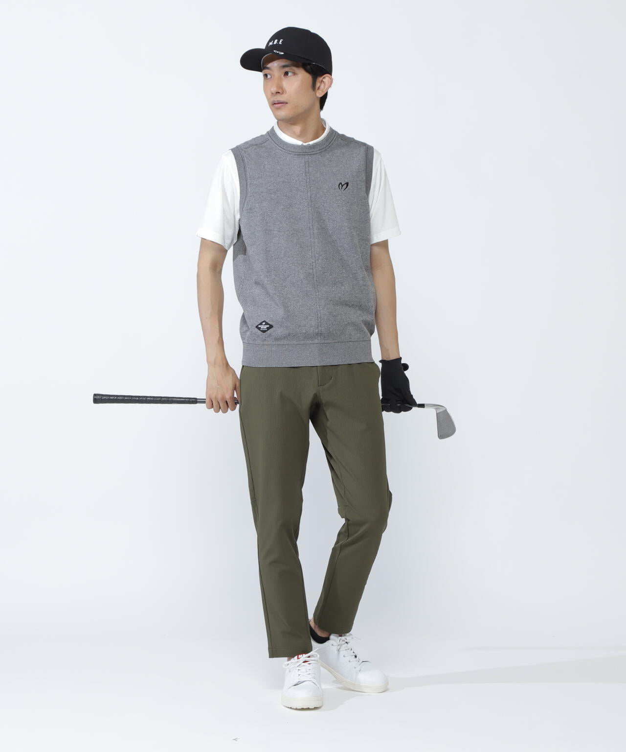 クルーネックニットベスト