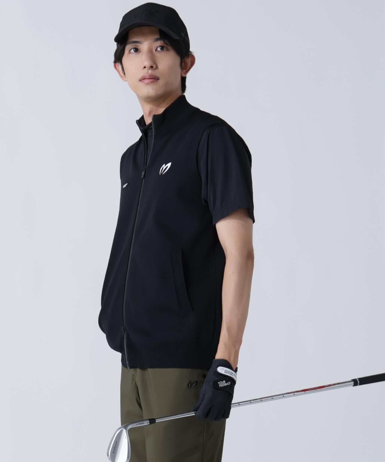 フルジップアップニットベスト