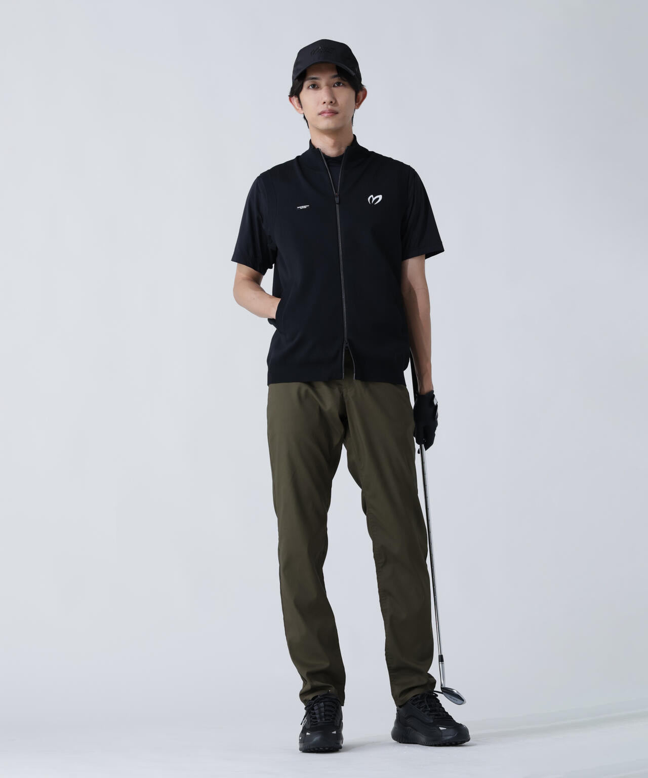 フルジップアップニットベスト