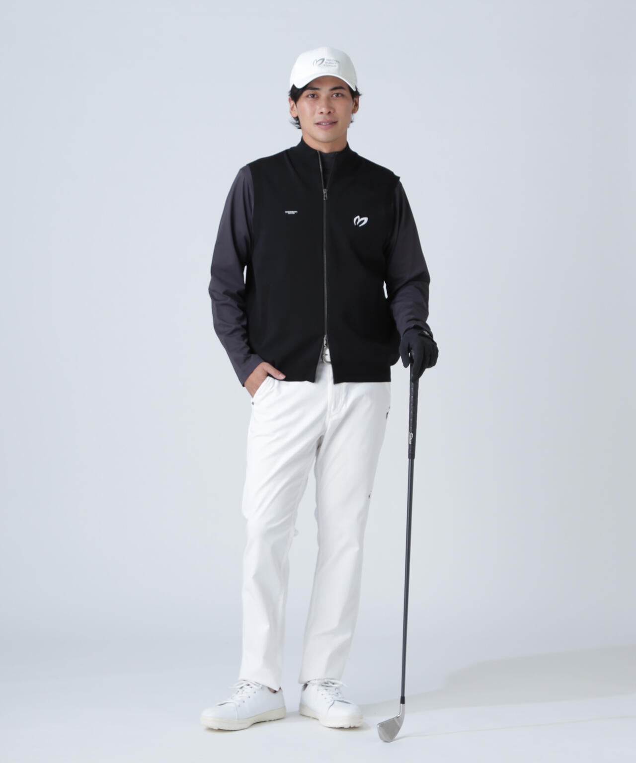 フルジップアップニットベスト