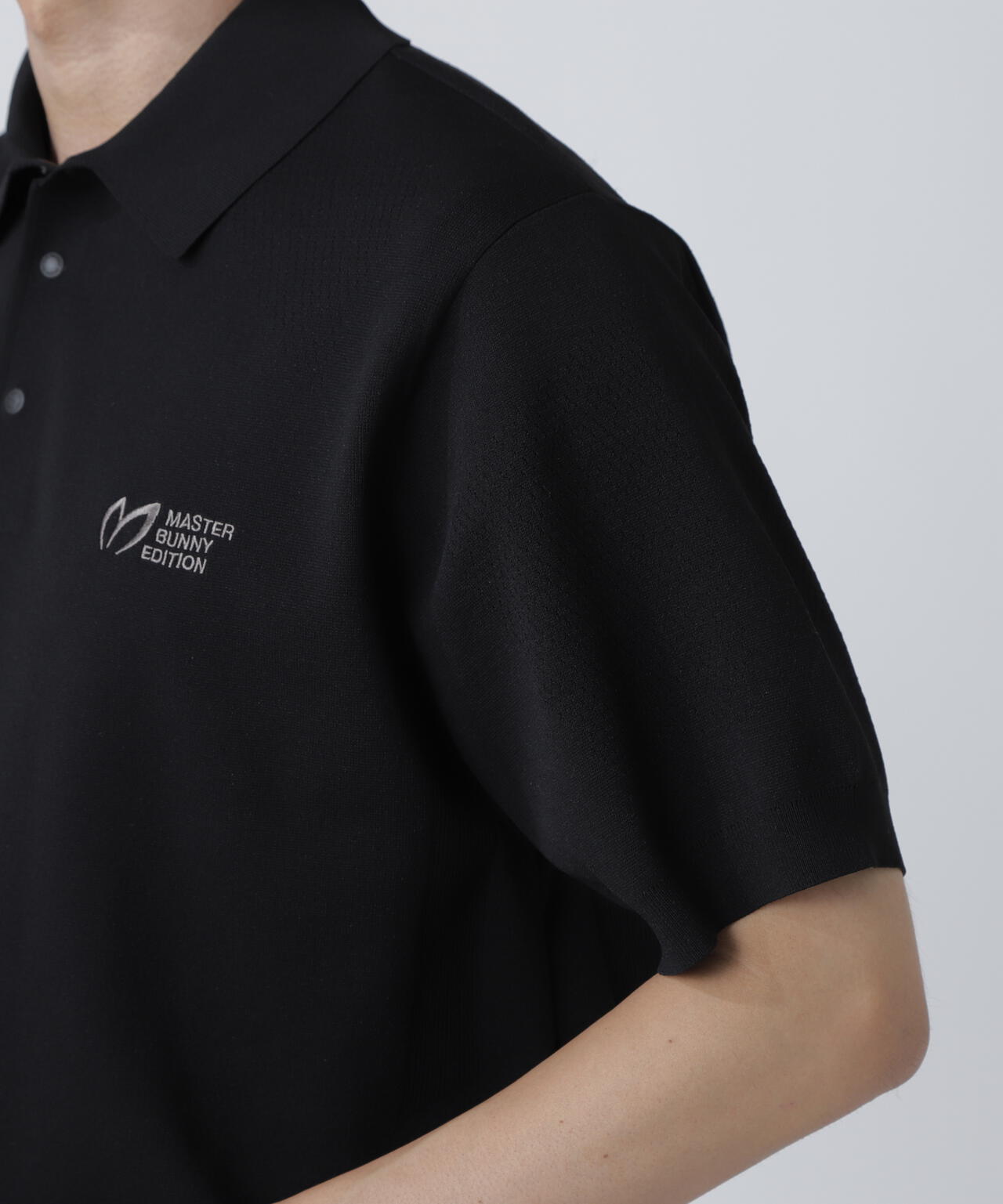 マスターバニー　半袖ニット マスターバニー MB バックロゴラインモックネック半袖ニット