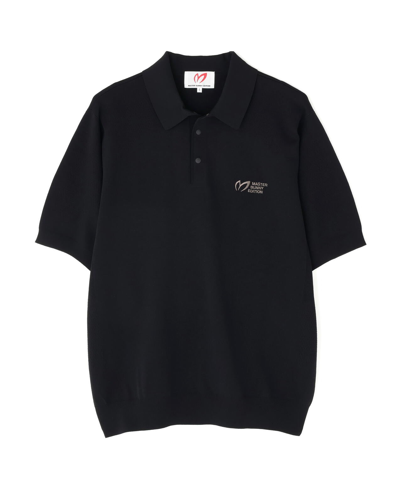 新品MASTER BUNNY EDITION 黒ポロシャツ SWAGGY BUNNY】ポップコーンハニカム半袖ポロシャツ | MASTER