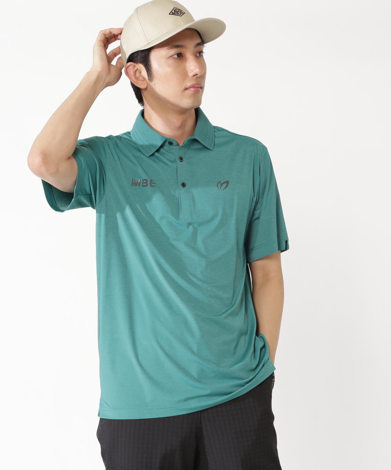 ベア天半袖ポロシャツ