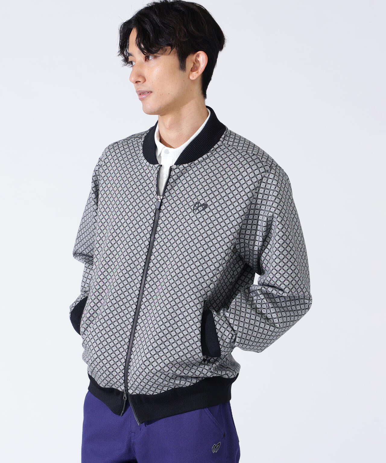 小紋ジャガードジップアップカットブルゾン | MASTER BUNNY EDITION