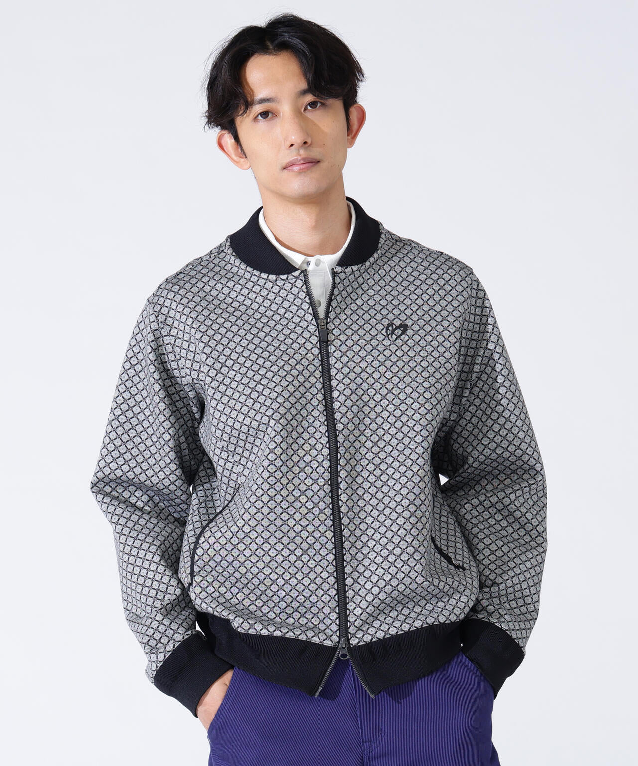 小紋ジャガードジップアップカットブルゾン | MASTER BUNNY EDITION