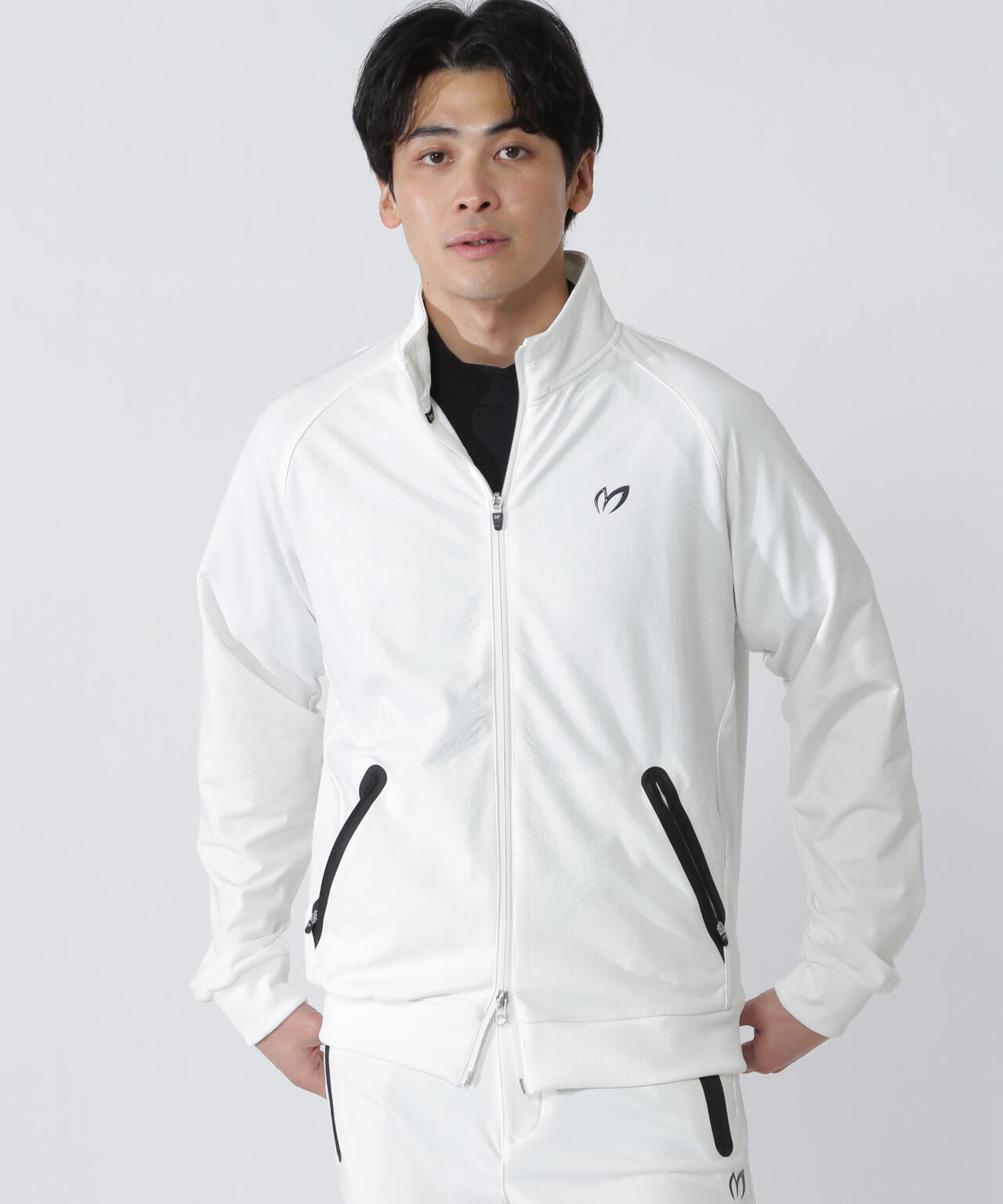 ジャックバニー フルジップ ジャケット 1 ホワイト ワッシャー裏毛ジップアップブルゾン | MASTER BUNNY EDITION