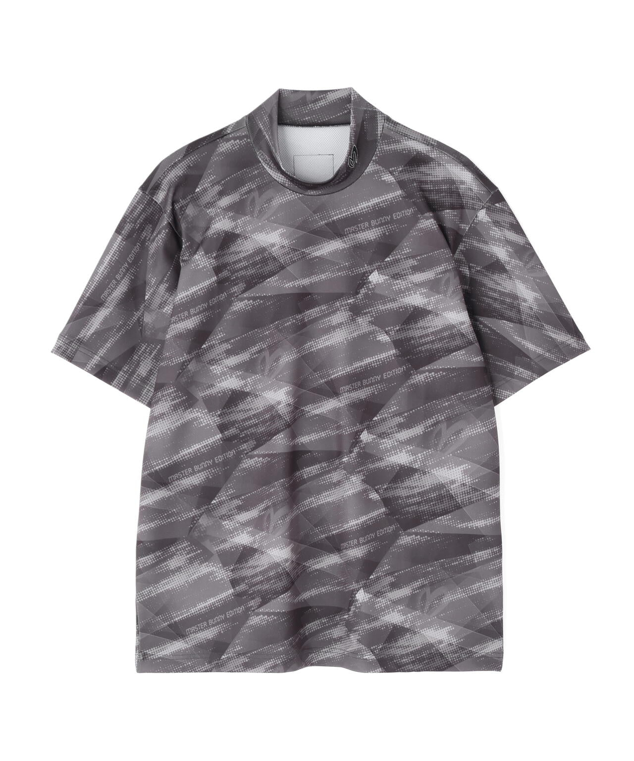 ドットグラデーションプリント メッシュトリコット半袖ハイネックカットソー