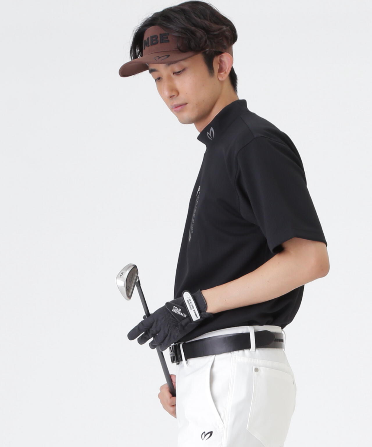 MASTER BUNNY EDITION 半袖　モックネック　シャツ　4 へリンボンストライプ半袖モックネックシャツ (MENS) | MASTER BUNNY