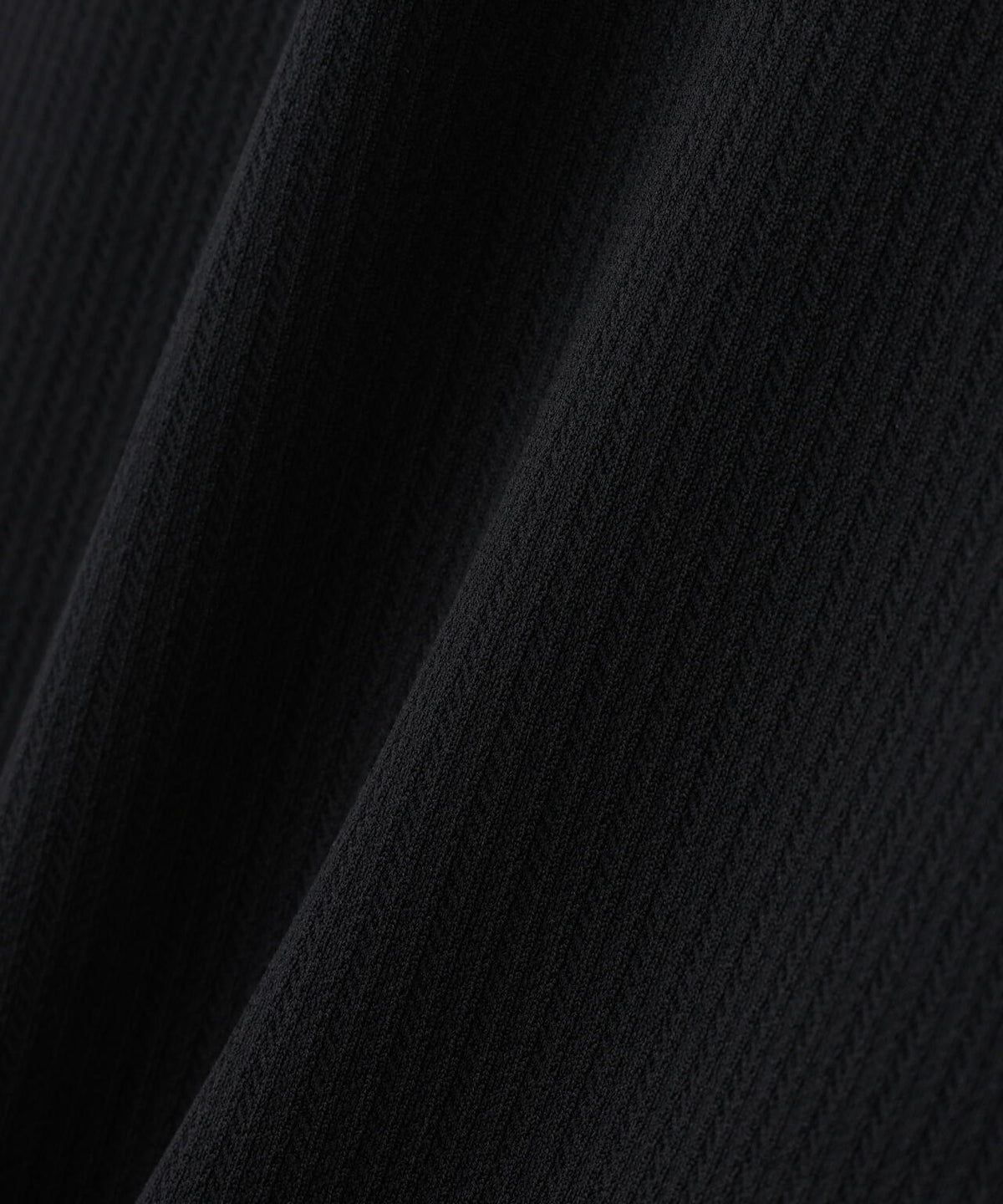 へリンボンストライプ半袖モックネックシャツ (MENS)