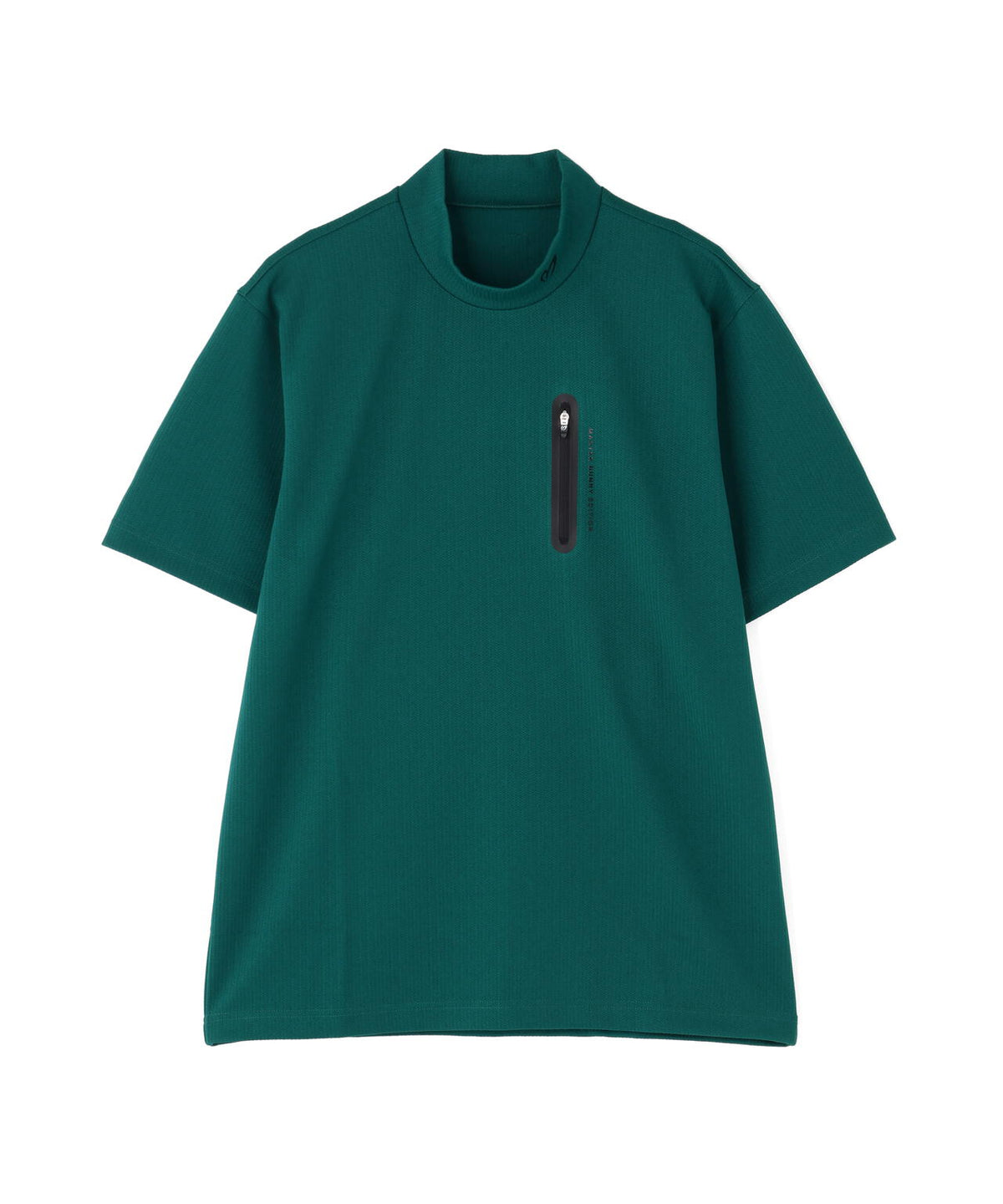 へリンボンストライプ半袖モックネックシャツ (MENS)