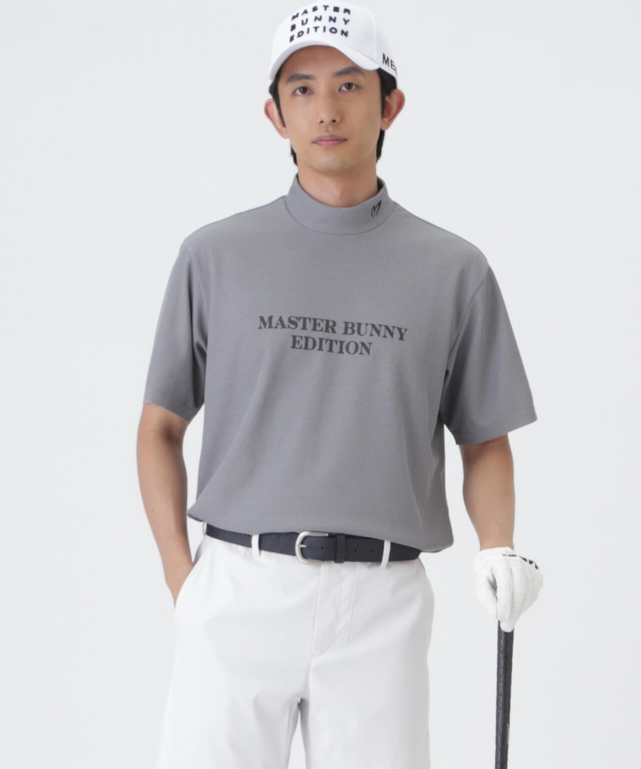 MASTER BUNNY EDITION グレー ハイネックシャツ サイズ2 リブスタート半袖ハイネックカットソー | MASTER BUNNY EDITION