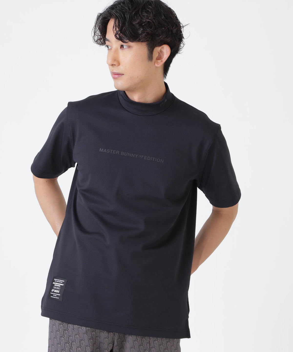 トリコットメッシュ半袖ハイネックカットソー (MENS)