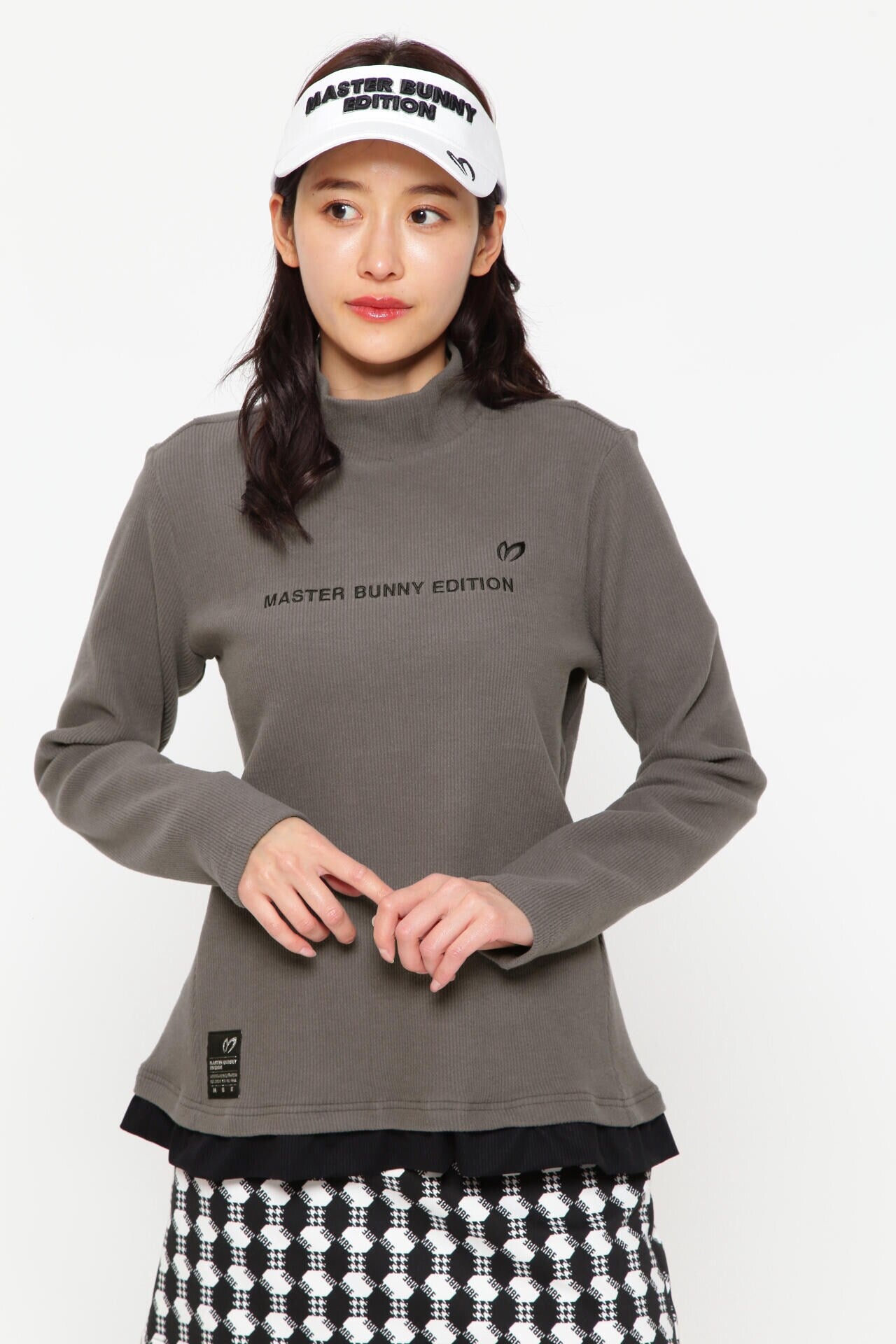 ストレッチコーデュロイ 裾フリル モックネックカットソー | MASTER