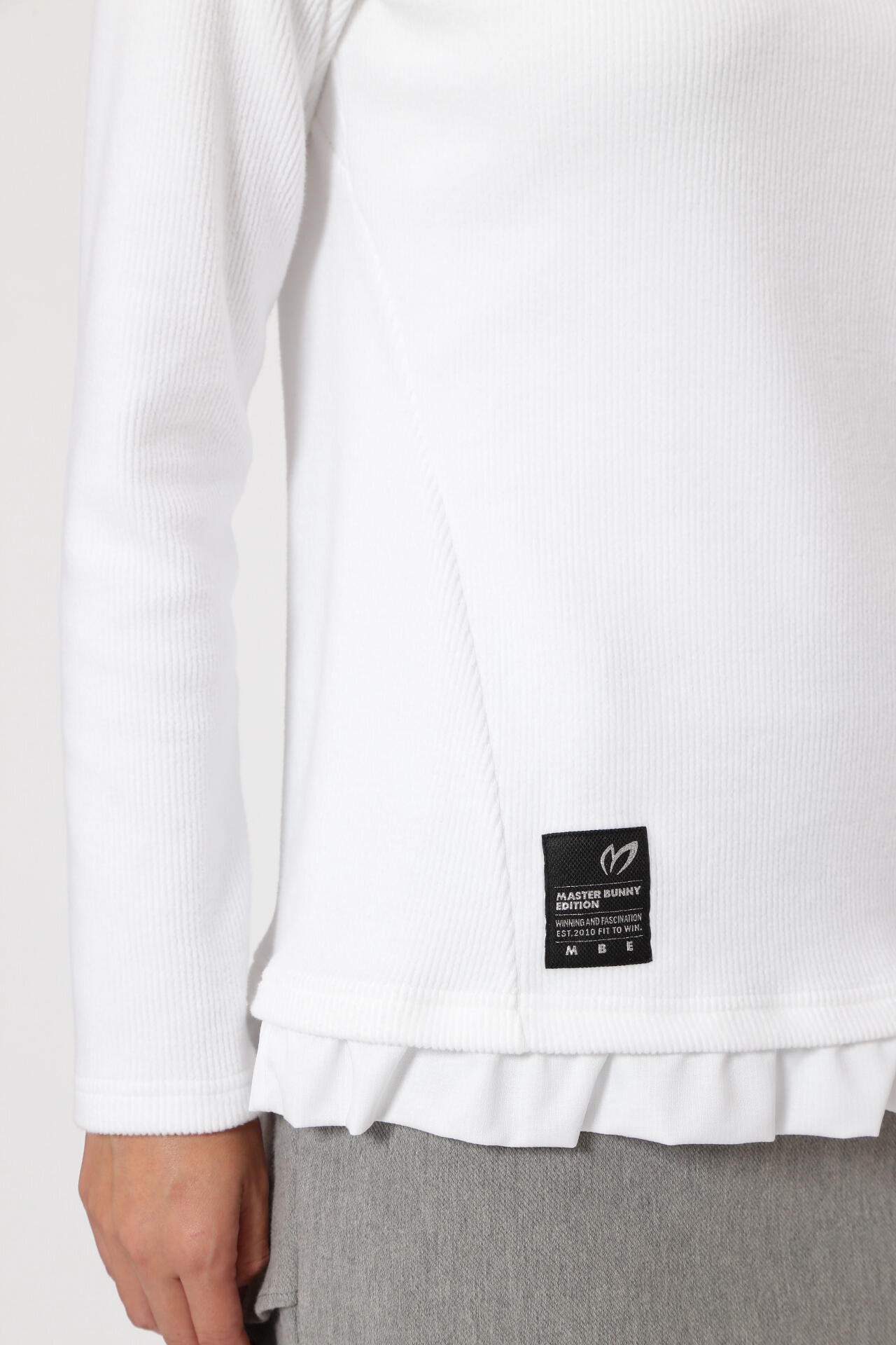 ストレッチコーデュロイ 裾フリル モックネックカットソー | MASTER