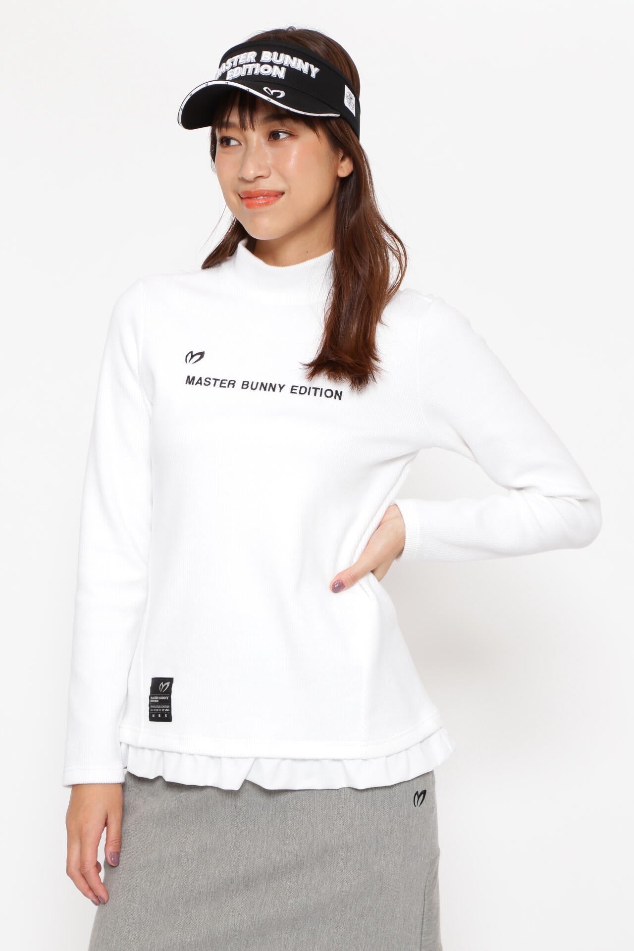 ストレッチコーデュロイ 裾フリル モックネックカットソー | MASTER