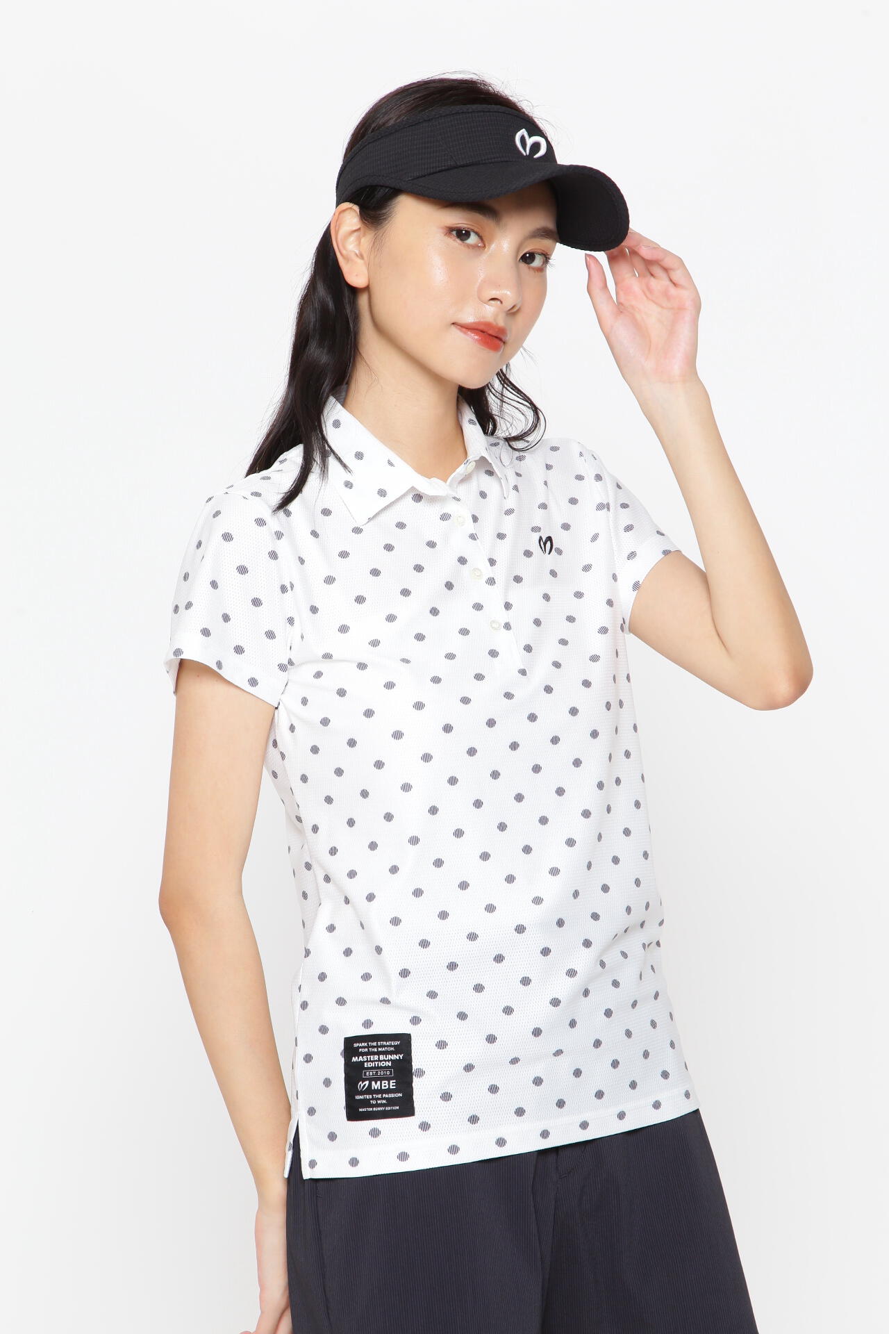 4WAYメッシュトリコット 半袖ポロシャツ ＜ドットプリント＞