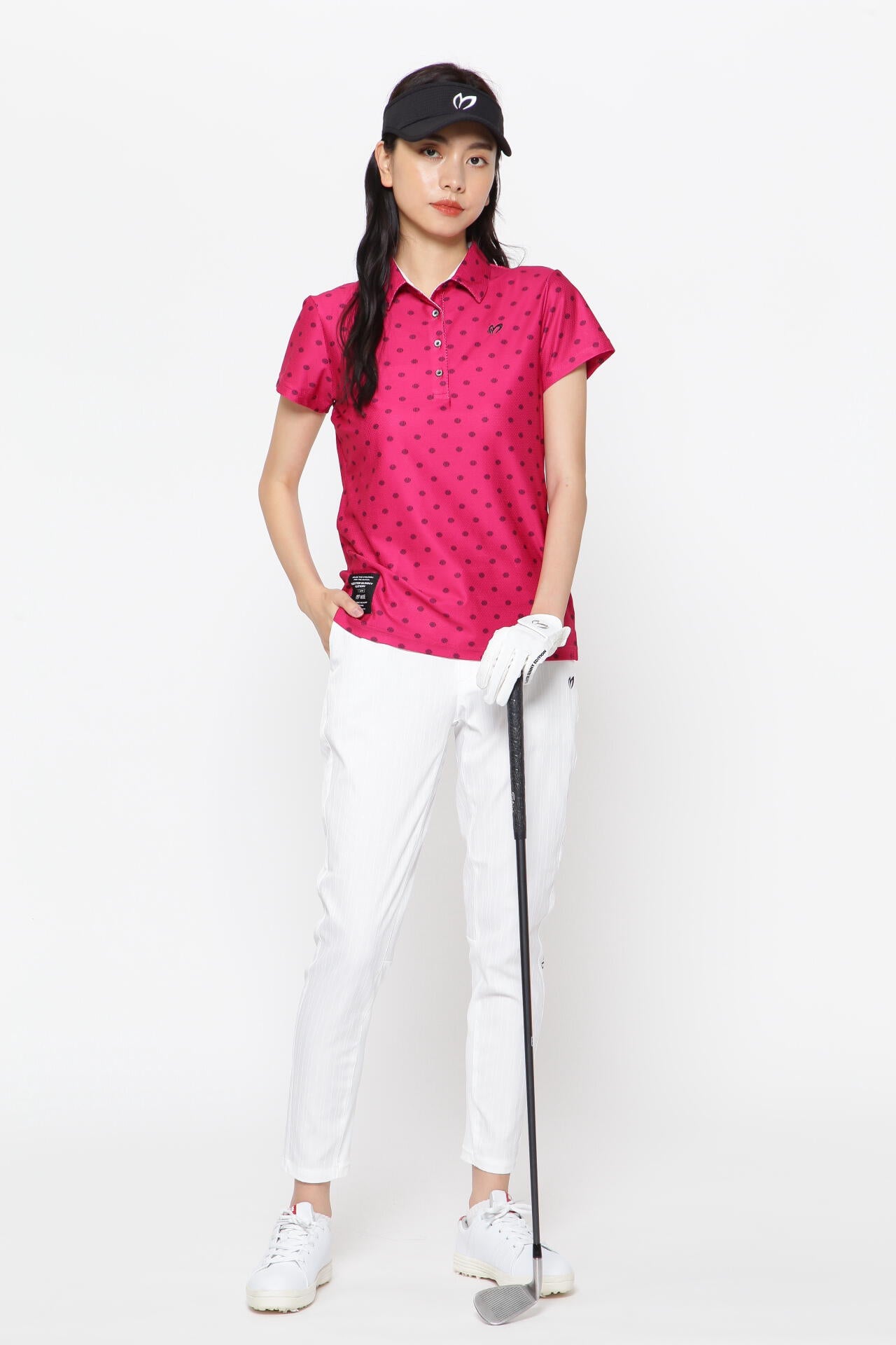 4WAYメッシュトリコット 半袖ポロシャツ ＜ドットプリント＞