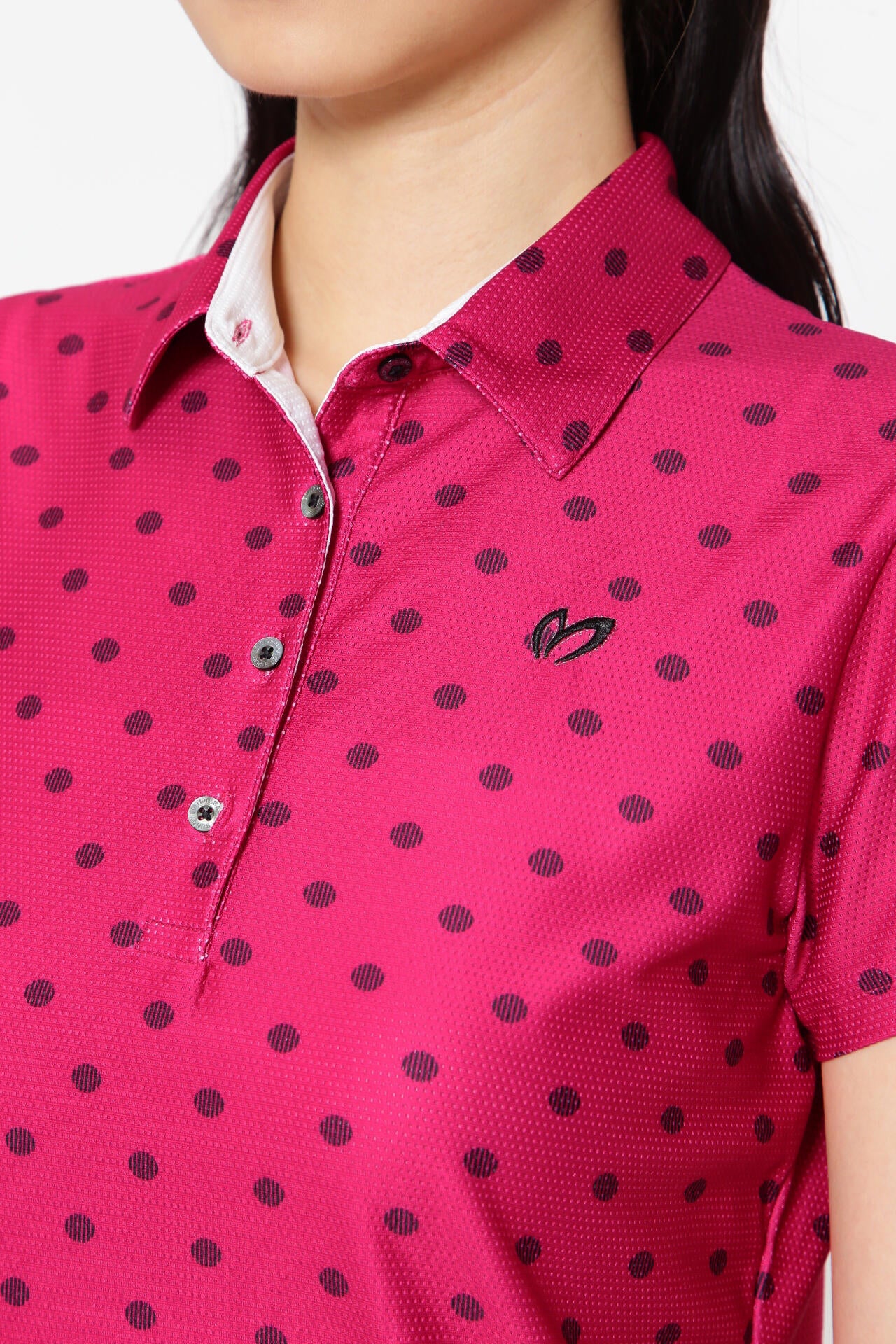 4WAYメッシュトリコット 半袖ポロシャツ ＜ドットプリント＞