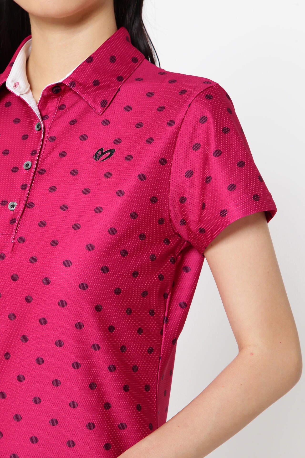 4WAYメッシュトリコット 半袖ポロシャツ ＜ドットプリント＞