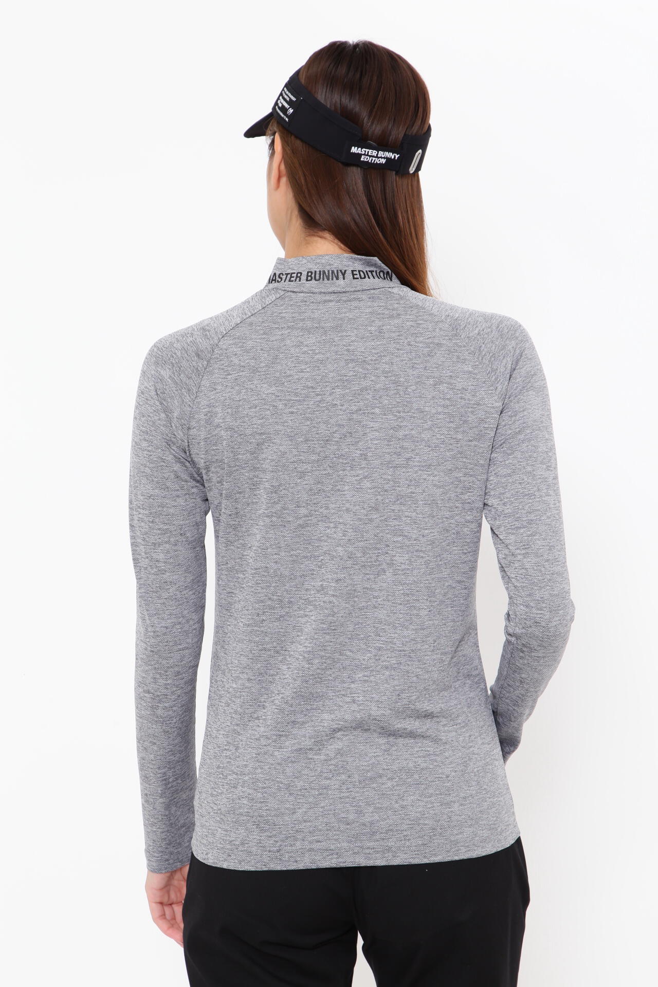 COOL CORE ヘザーバーズアイメッシュ 長袖ハイネックカットソー