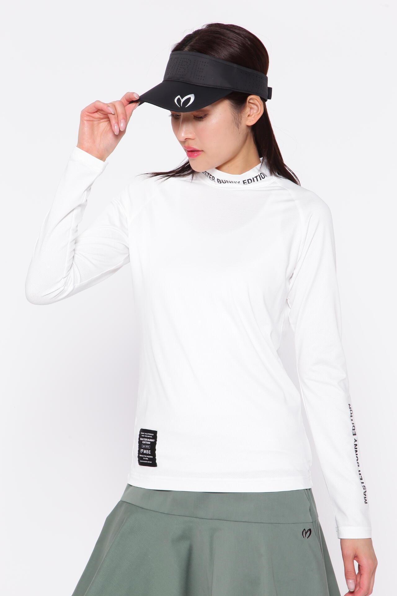 COOL CORE ヘザーバーズアイメッシュ 長袖ハイネックカットソー