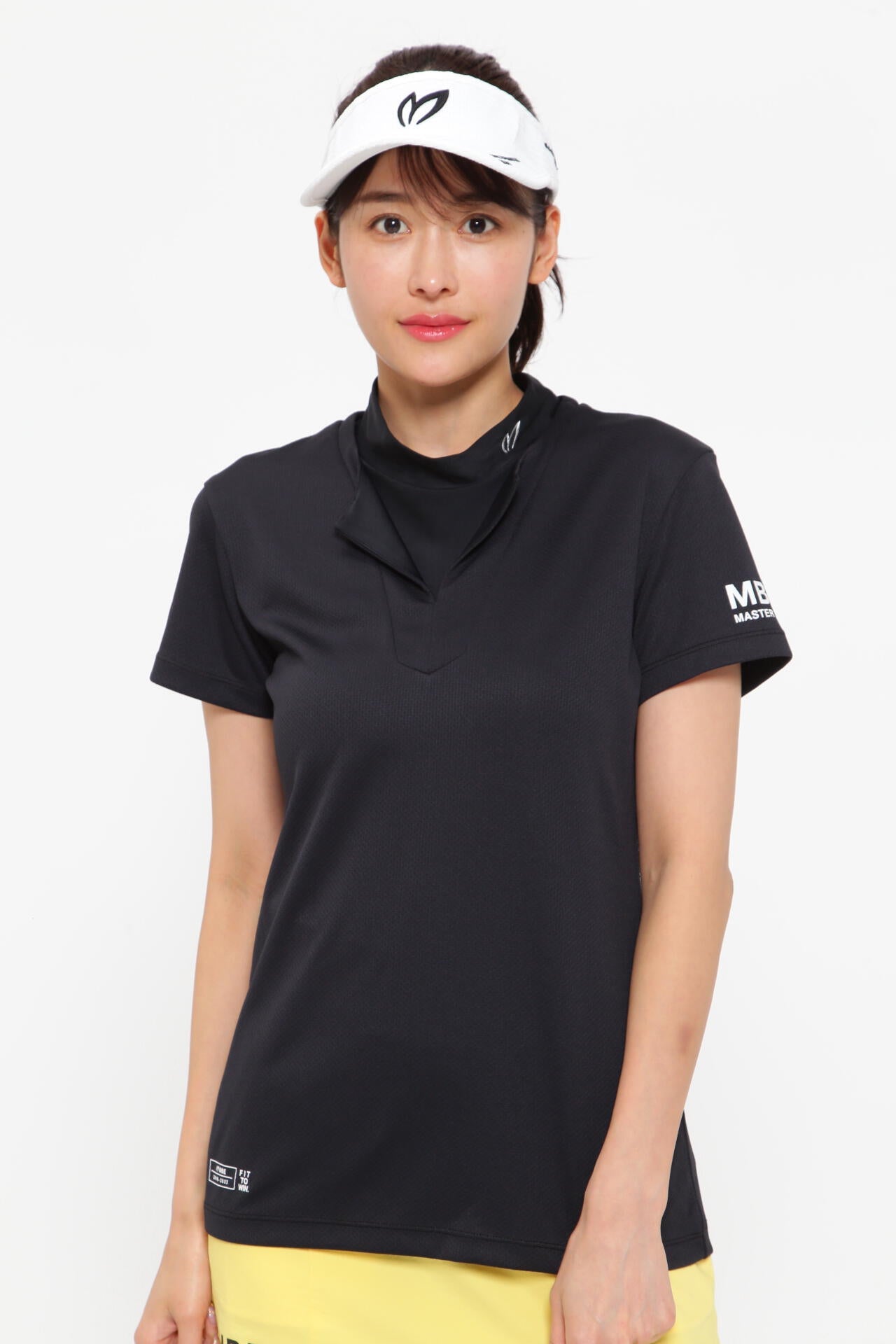 7/13まで値下マスターバニーエディション新品タグ付モックネック半袖ブラック黒1 ウェーブロンストレッチ ディンプルメッシュ 半袖モックネック