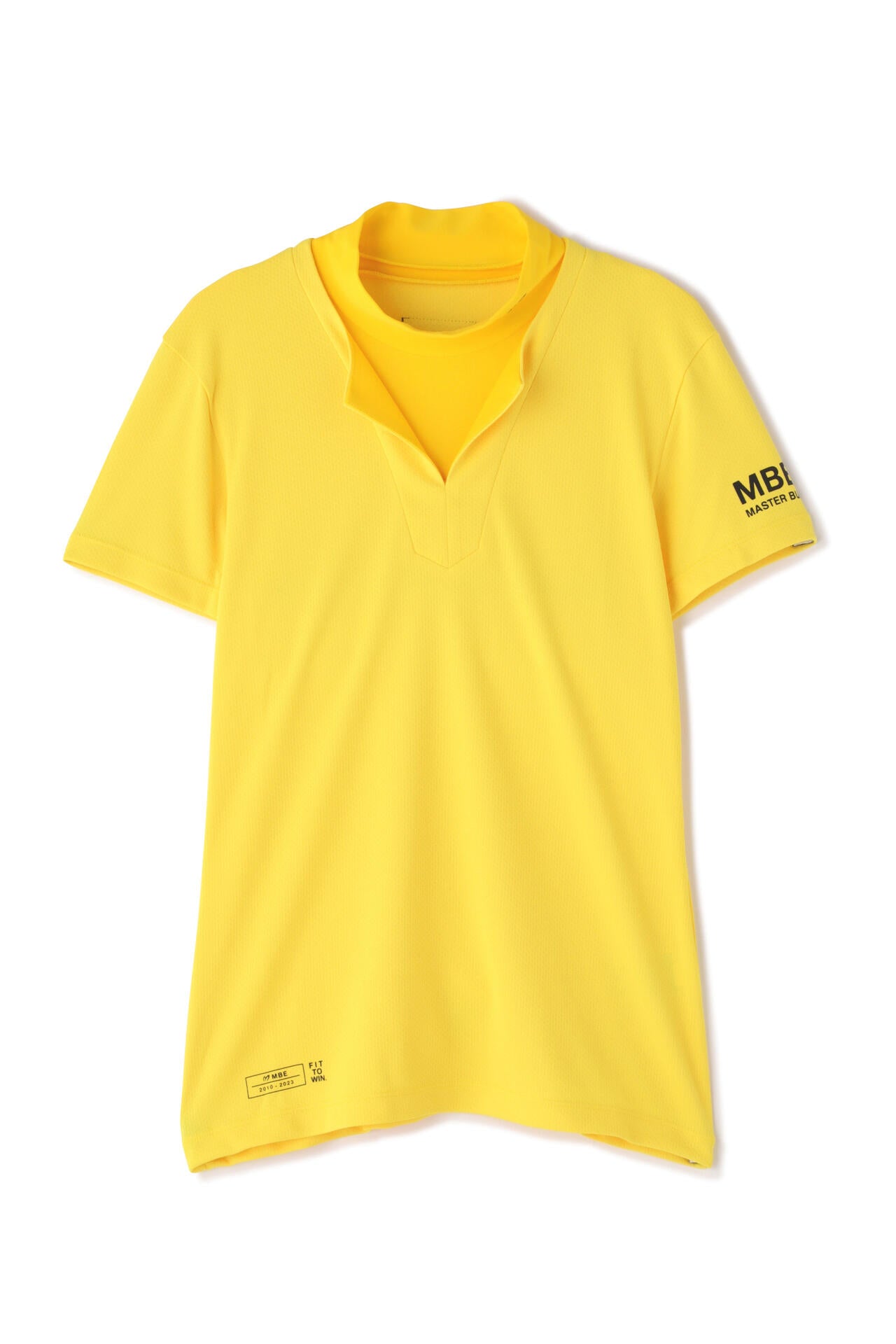 ウェーブロンストレッチ ディンプルメッシュ 半袖モックネック