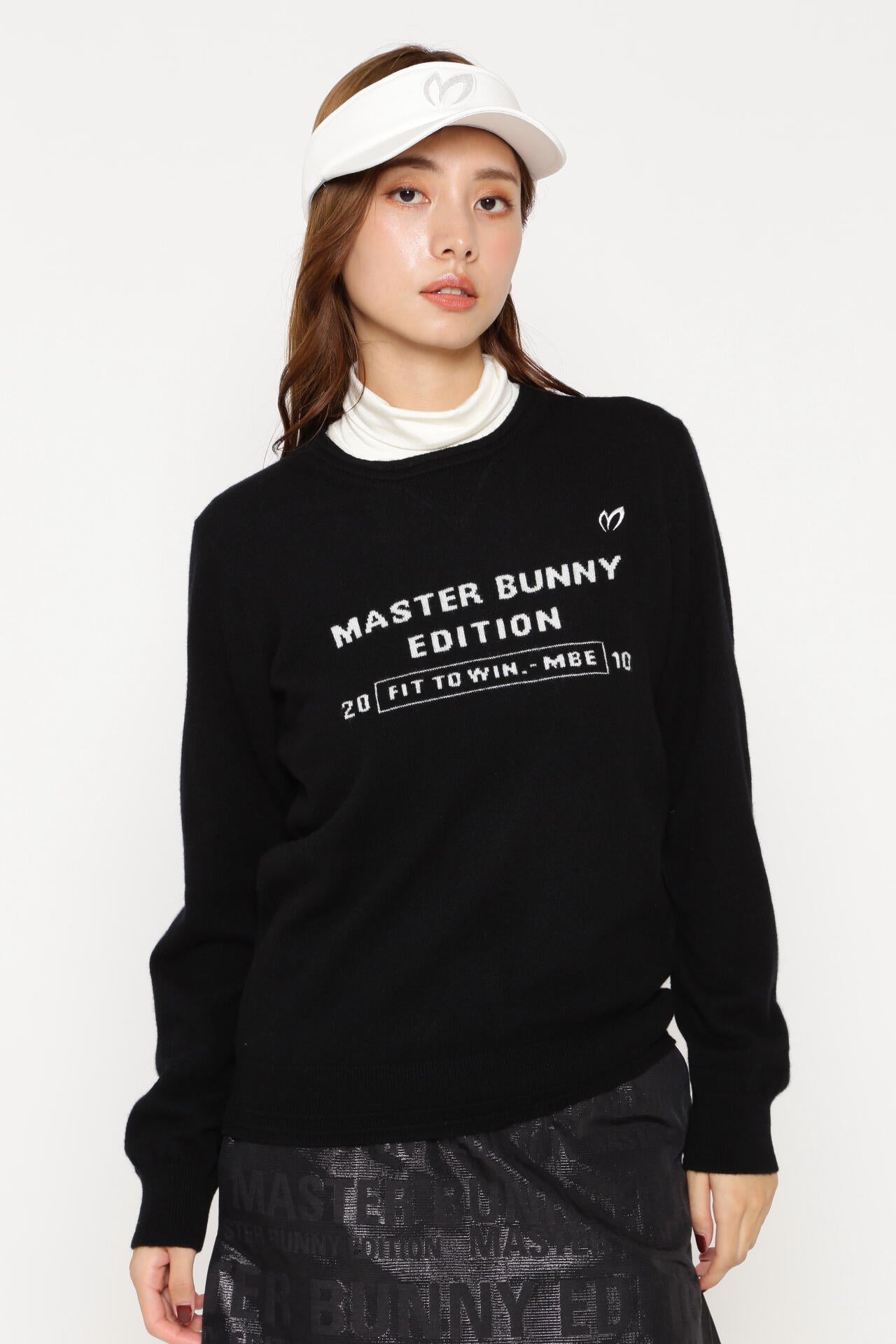 マスターバニーエディション カシミヤ クルーネック ＸL 上田桃子プロコラボカラーあり】カシミヤクルーネックニットプル