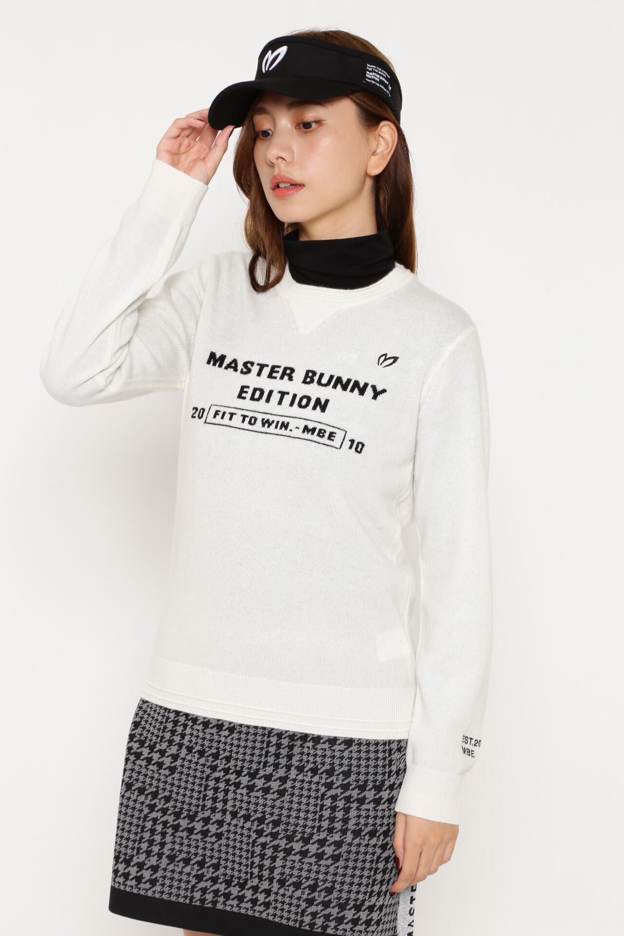 マスターバニー　MBE総ロゴ ウールクルー ネックニットプルオーバー　ニット★4 マスターバニー MBE総ロゴ ウールクルー ネックニットプルオーバー