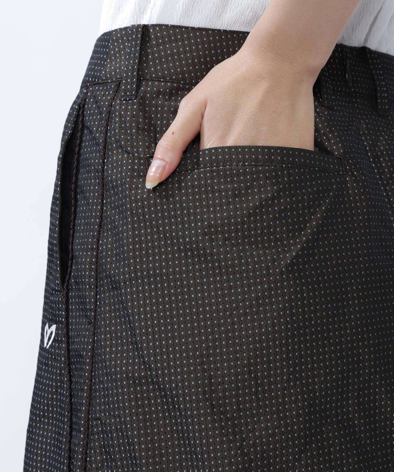 メモリータフタ刺し子スカート