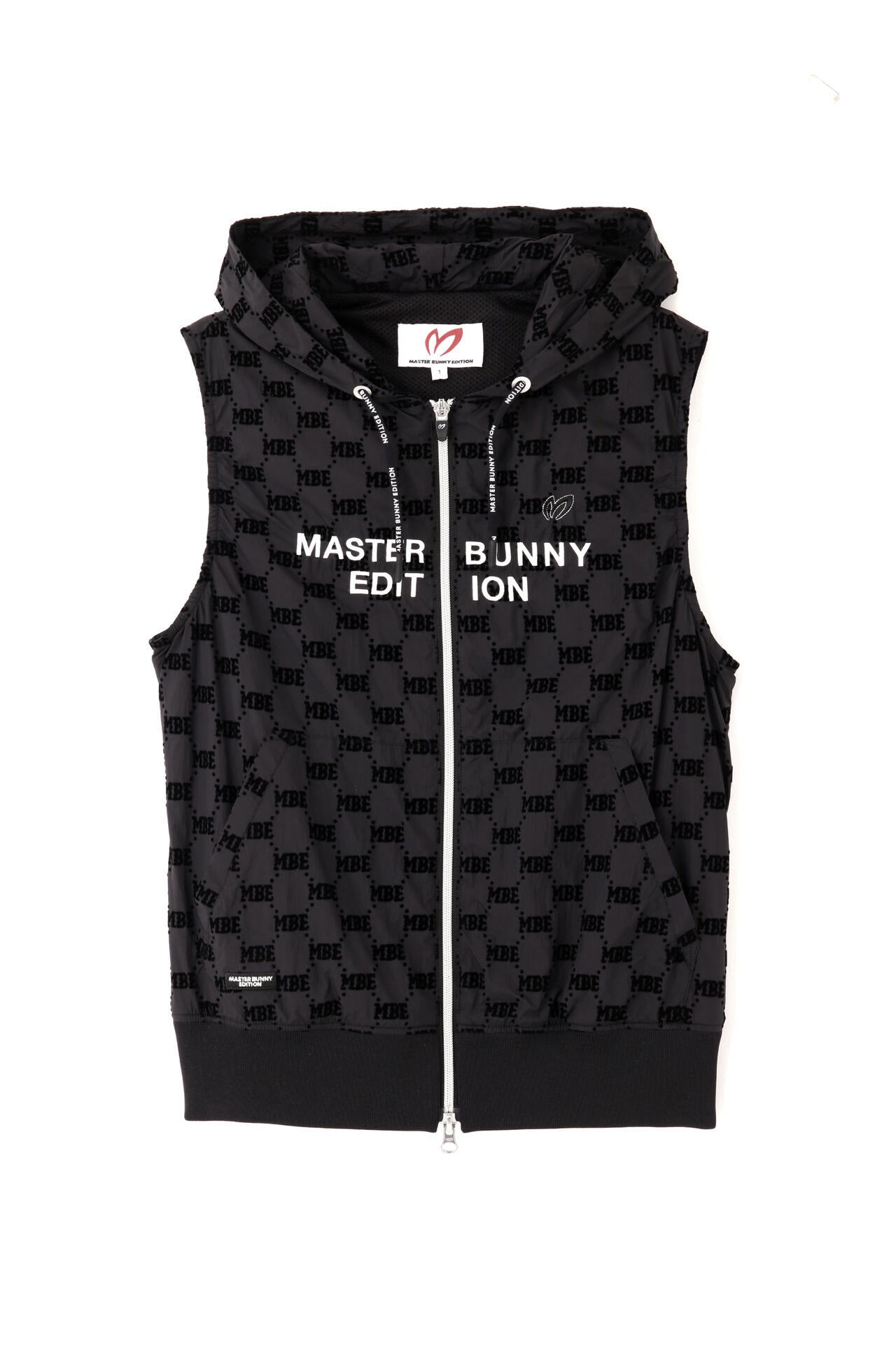 ナイロンフロッキー加工タフタフルジップフーディベスト