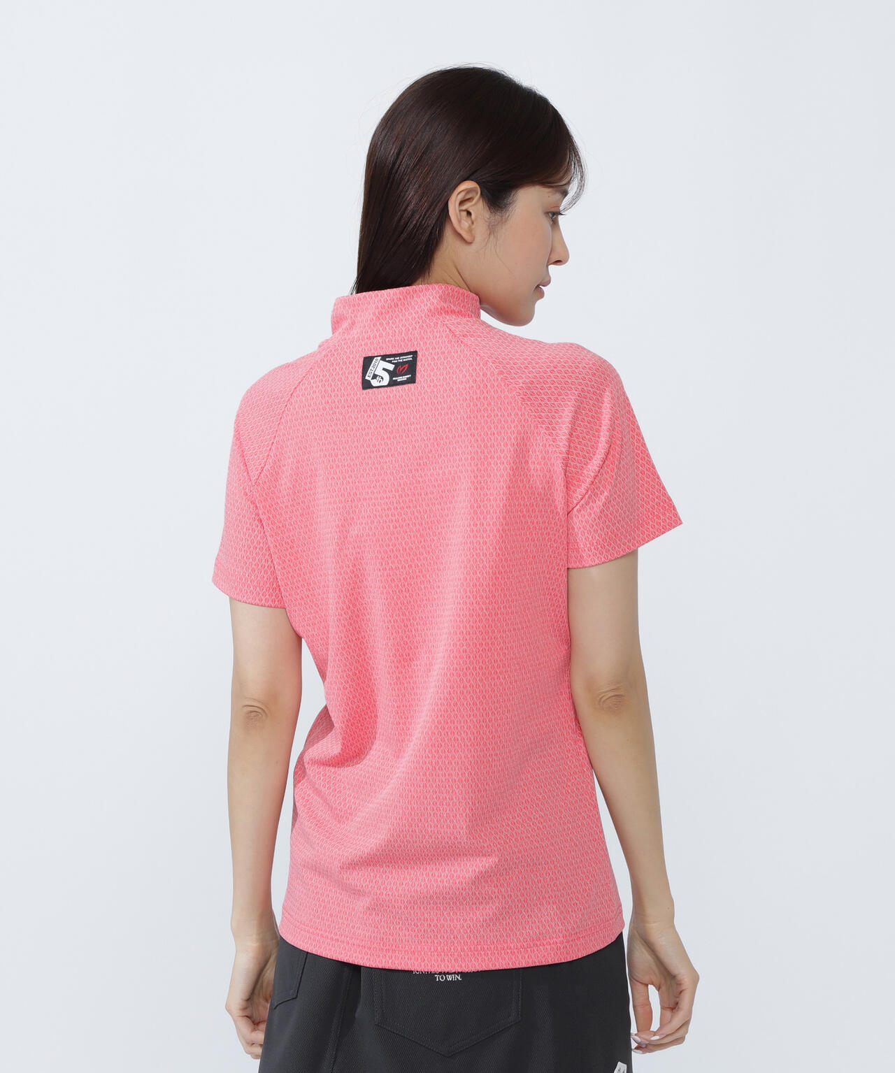 ダイヤベアジャガード半袖モックネックカットソー