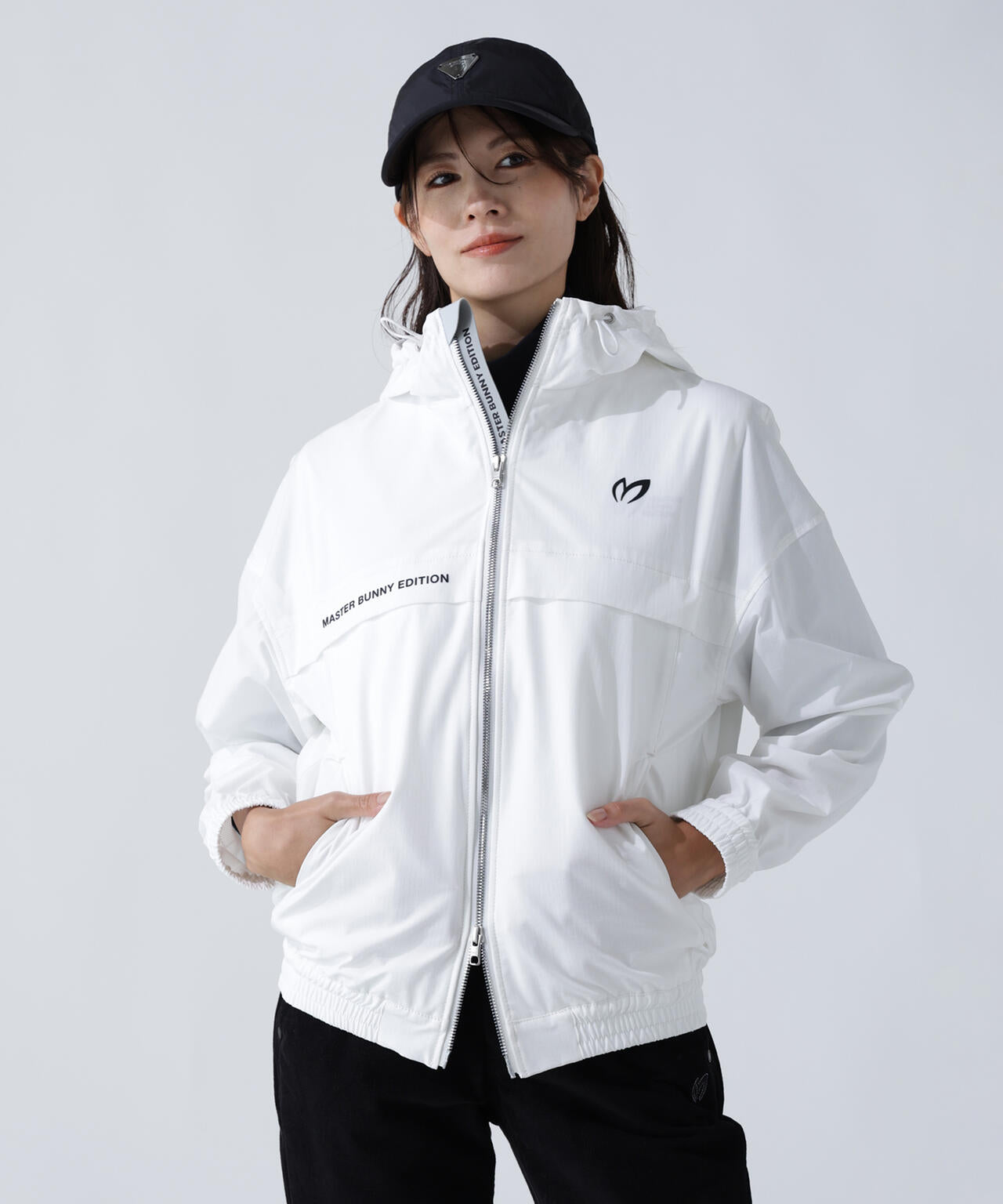 ストレッチリップストップ×高密度ツイル レイヤードフーディブルゾン