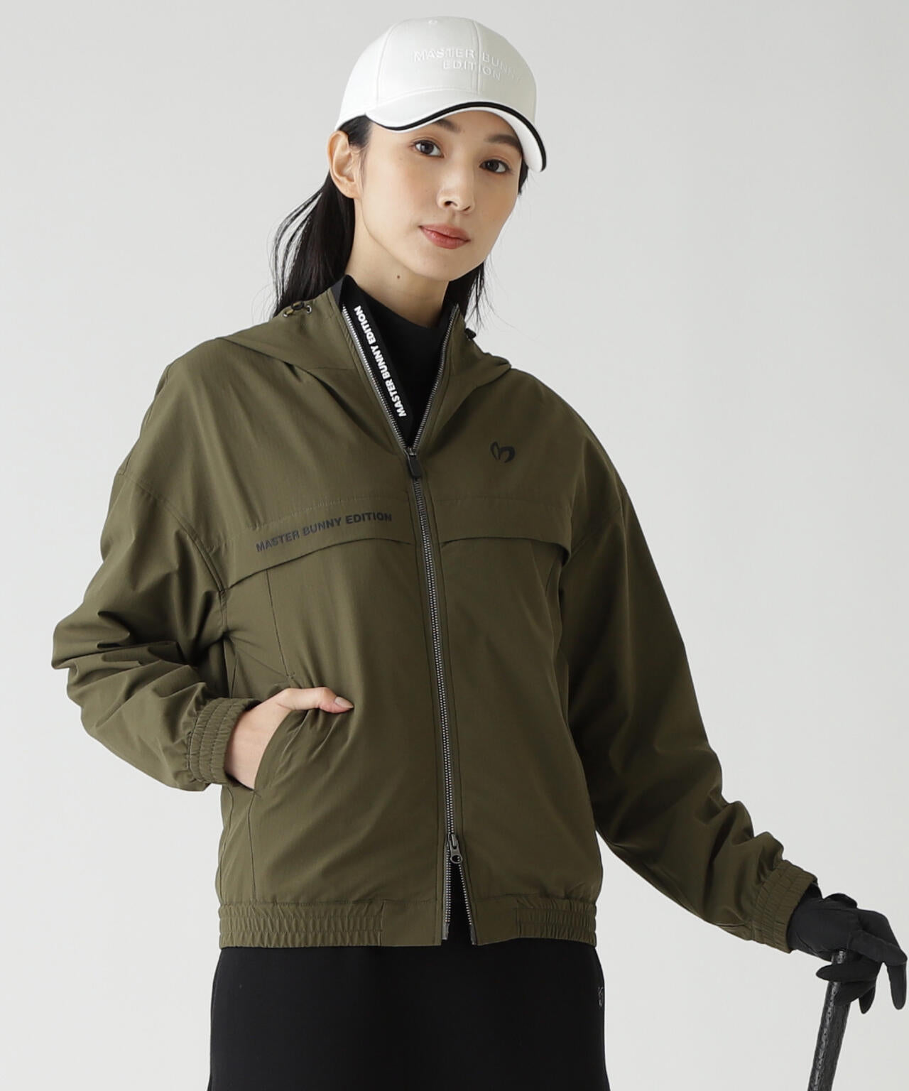 ストレッチリップストップ×高密度ツイル レイヤードフーディ