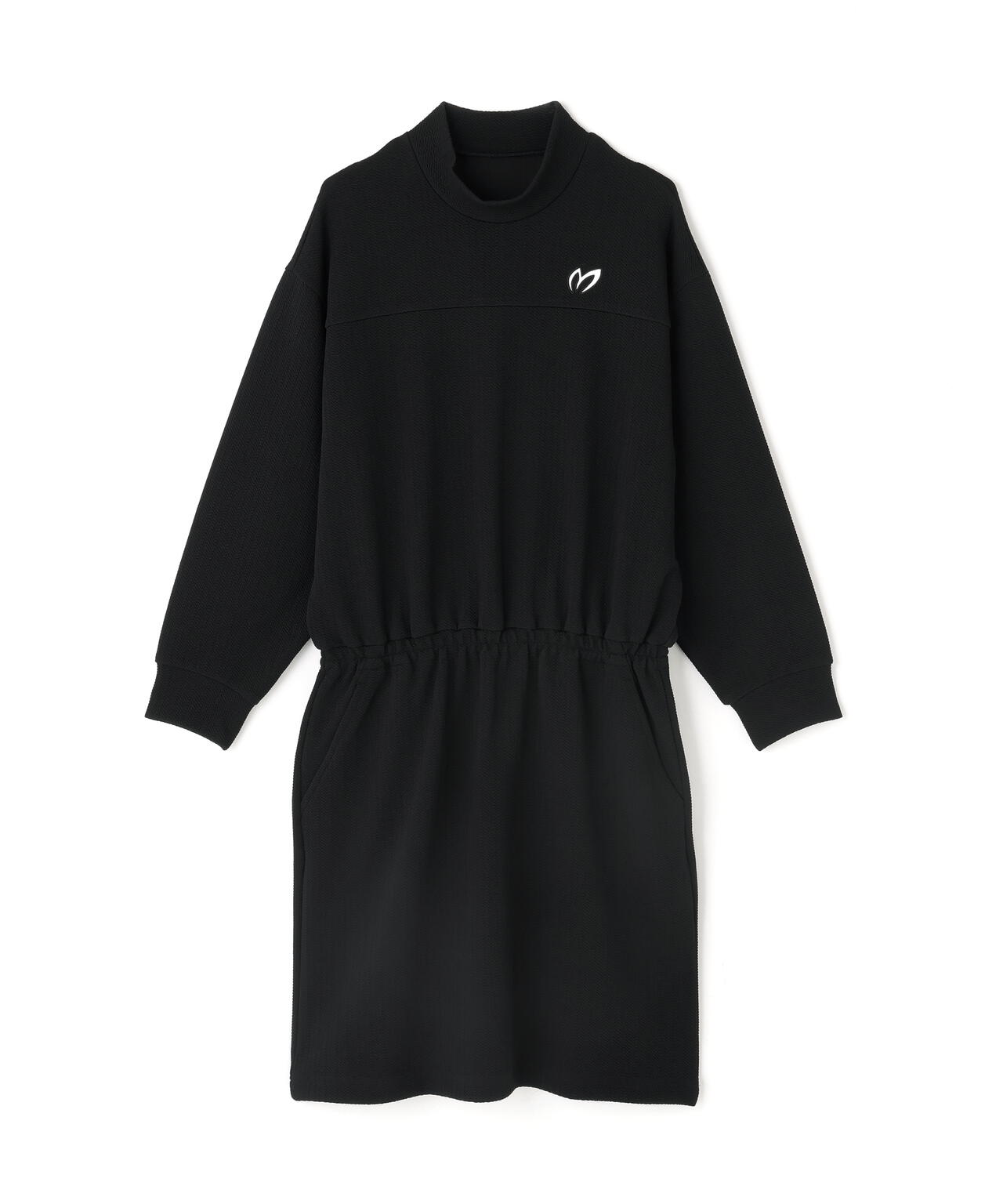 ポリストライプハイネックワンピース