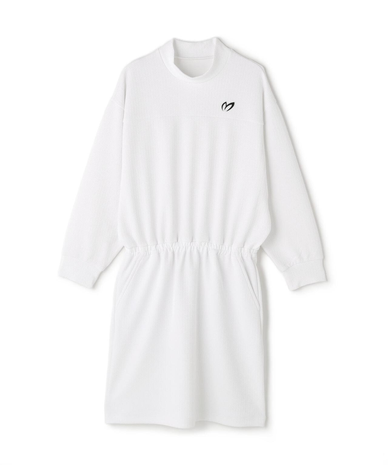 ポリストライプハイネックワンピース