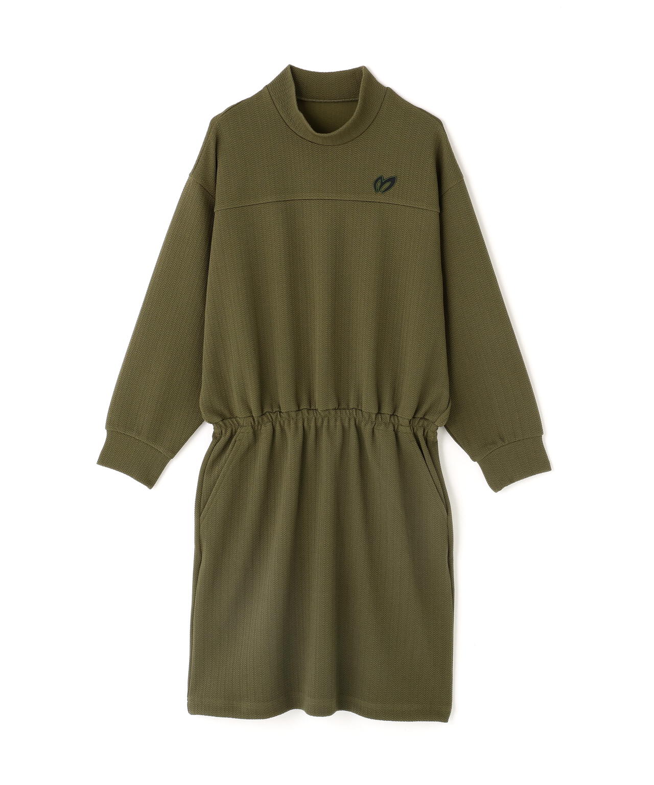 ポリストライプハイネックワンピース