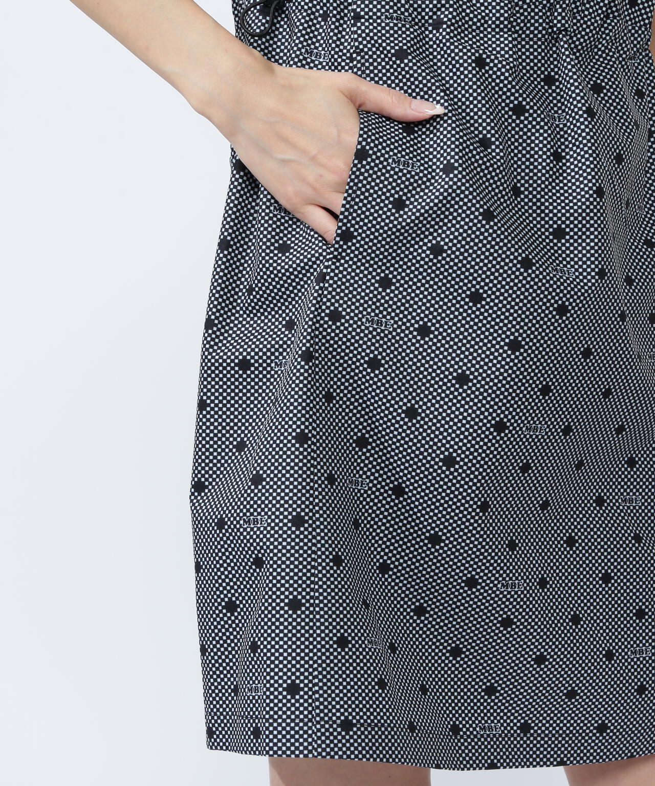 SPX×TEXBRIDプリント ハーフジップアップ スリーブレスワンピース