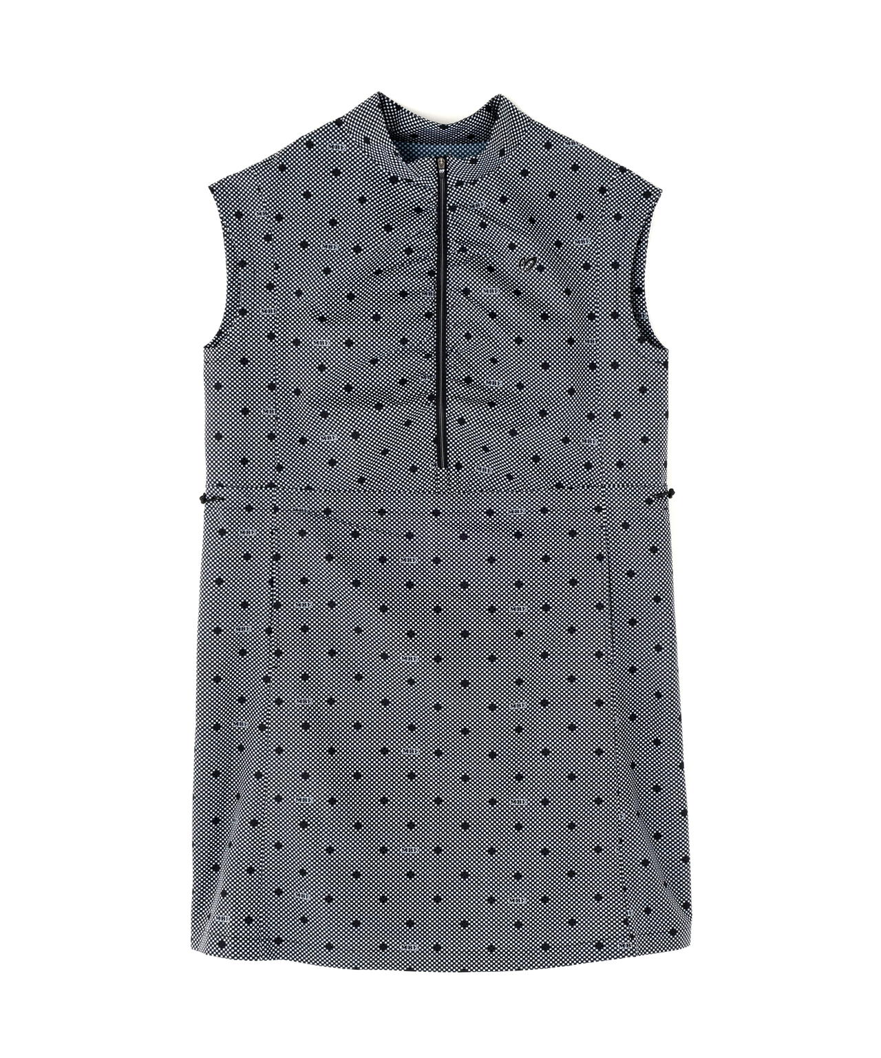 SPX×TEXBRIDプリント ハーフジップアップ スリーブレスワンピース