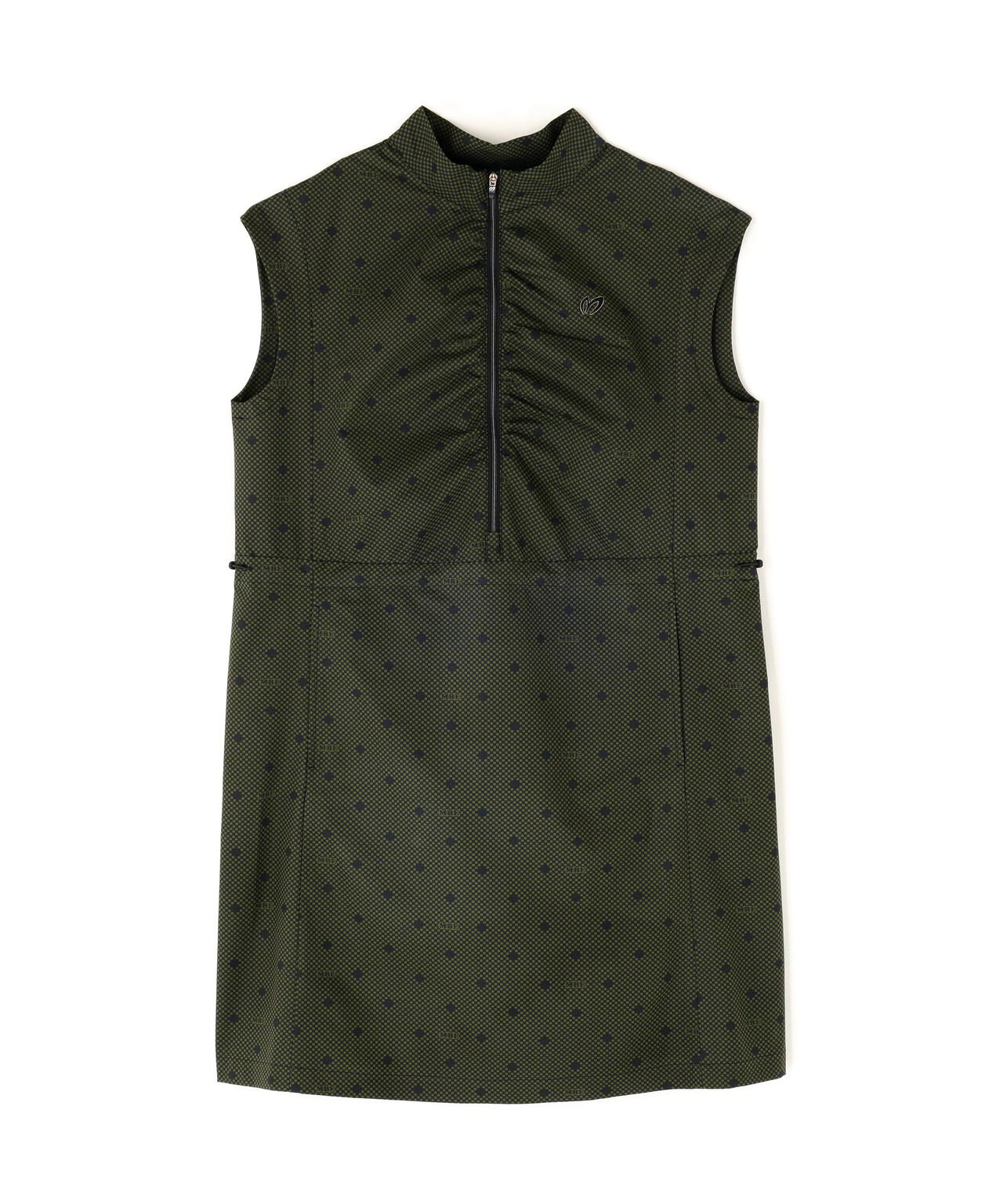 SPX×TEXBRIDプリント ハーフジップアップ スリーブレスワンピース