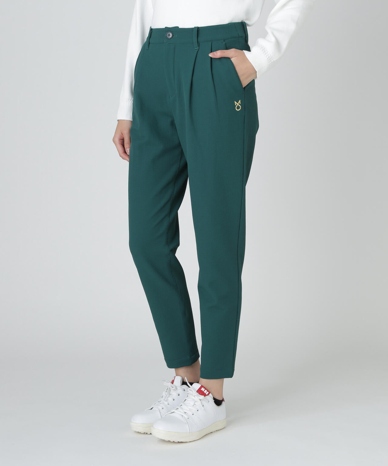 momo　MOパンツ BLK1 コウベレタス KOBE LETTUCE フロントジップワイドパンツ [M4161